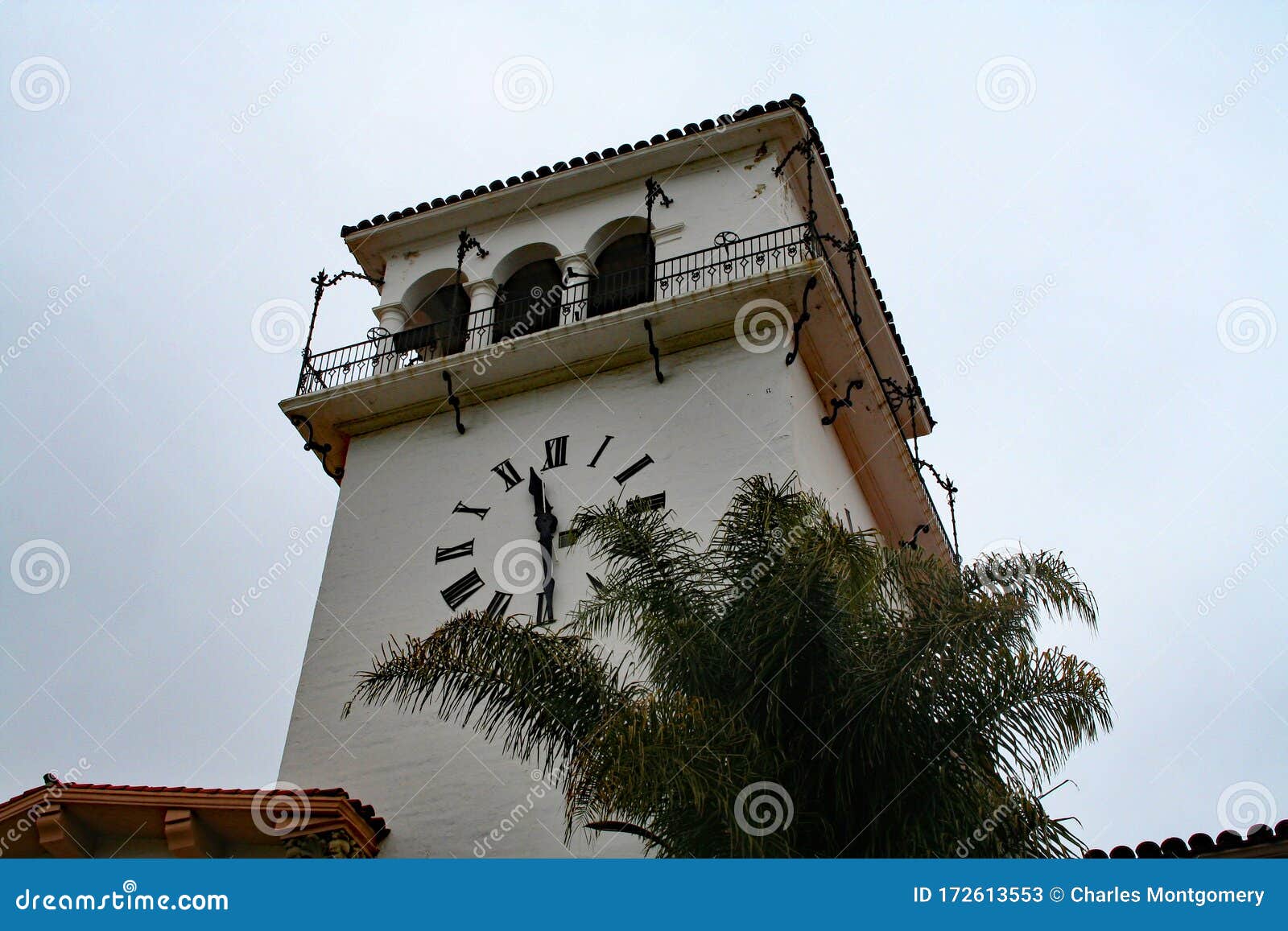 Santa Barbara Courthouse Clock Tower CA 01010 Stock Image Image of