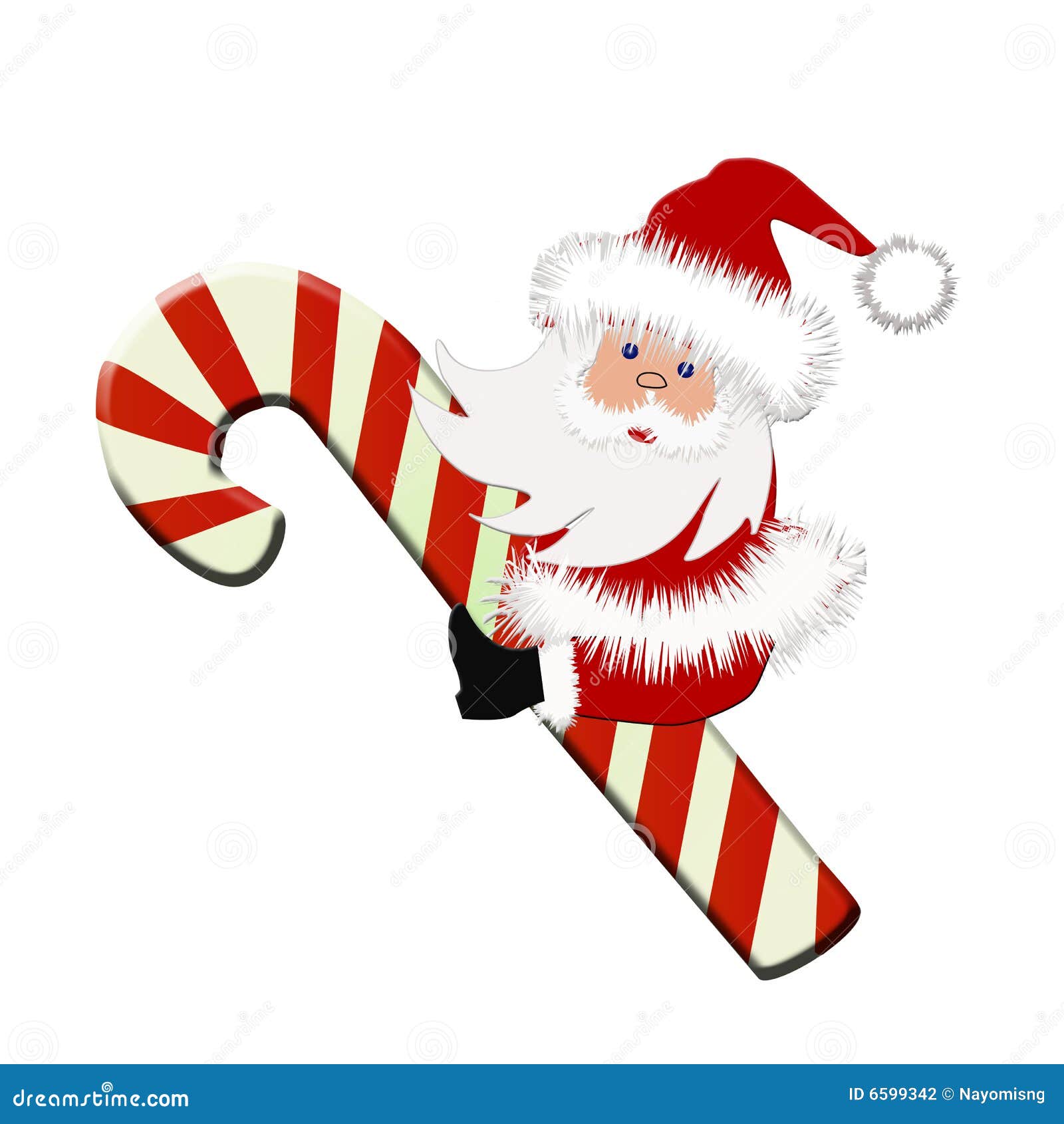 Santa With Candy Cane Stock Photography - Image: 6599342