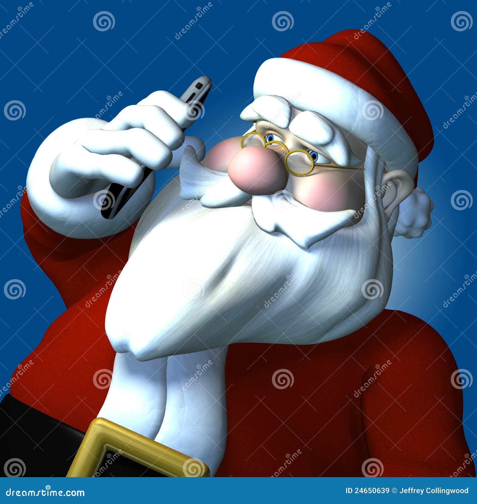 Santa Cell Phone stock illustration. Illustration of cellphone 24650639