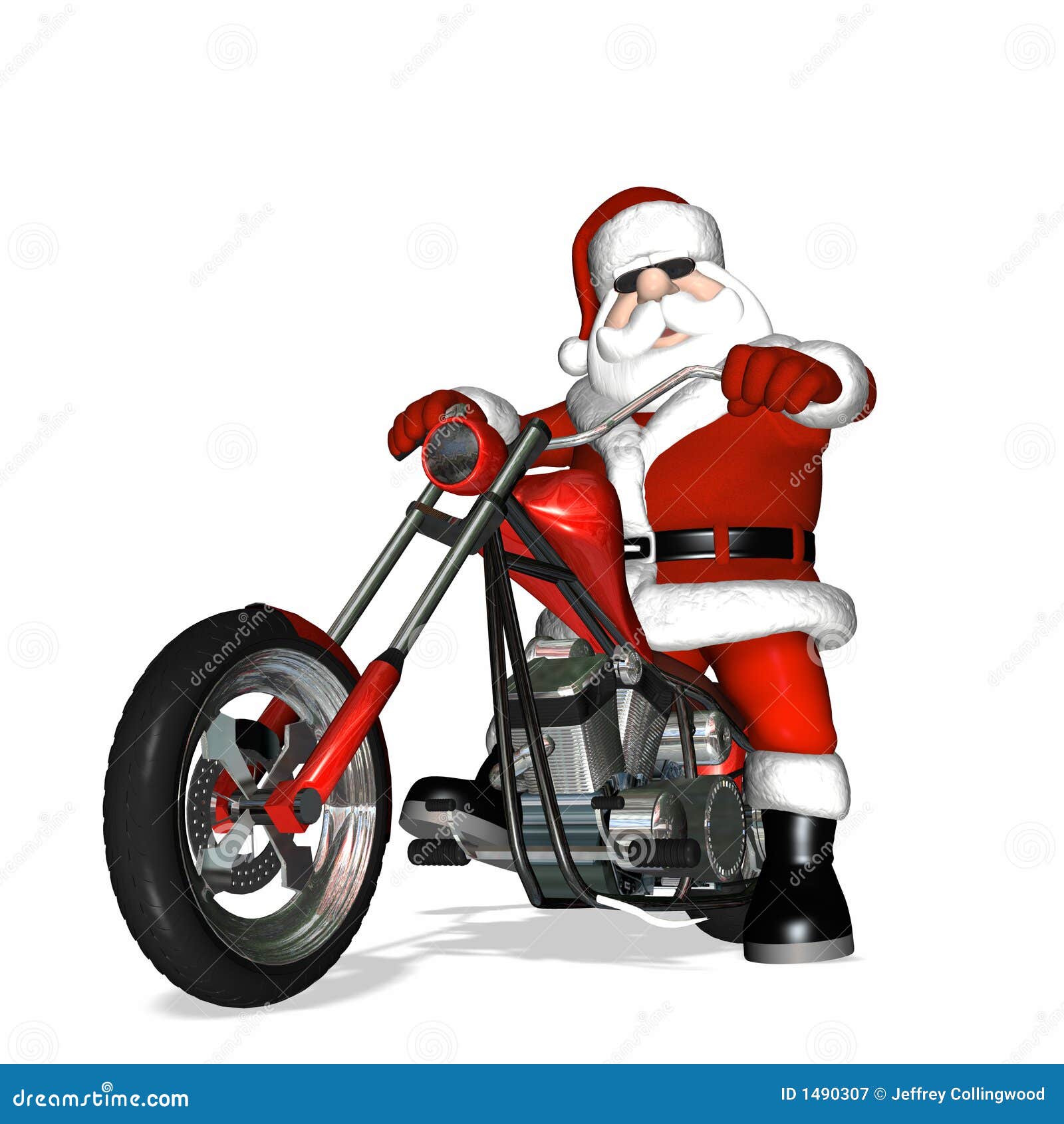 Clipart santa on motorcycle