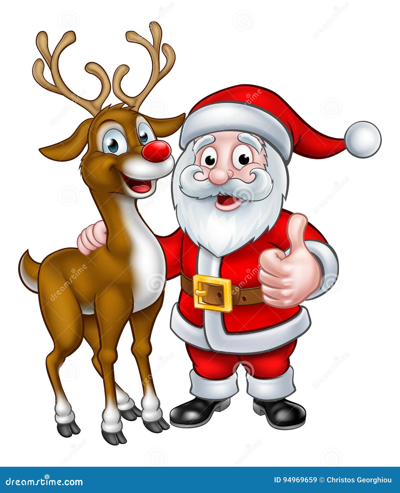 Santa and Christmas Reindeer Stock Vector - Illustration of chrismas ...