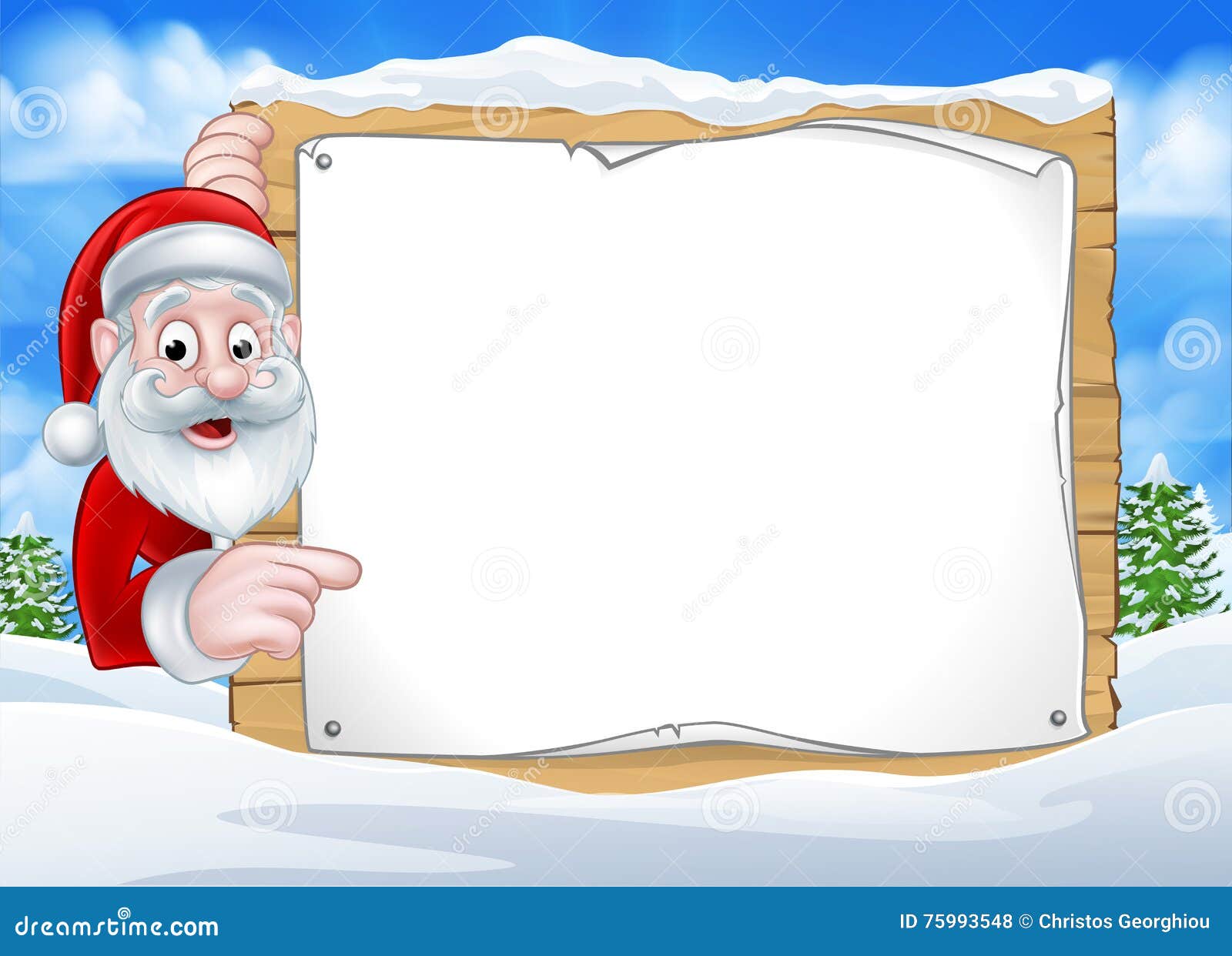 Santa Christmas Sign Background Stock Vector - Illustration of billboard,  background: 75993548