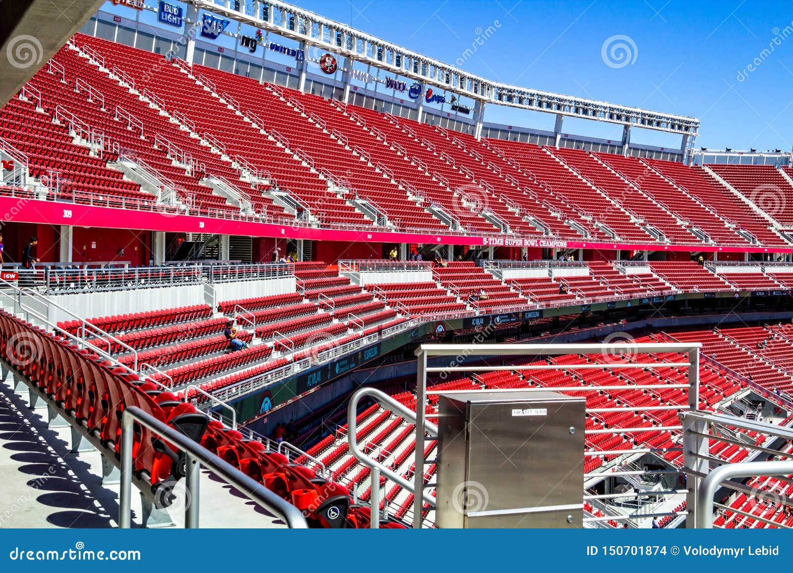 SANTA CLARA, USA - AUGUST 05, 2018, Stands of the Â«Levi`s StadiumÂ» before  the Football Game between the Teams AC Milan Italy - Editorial Stock Image  - Image of european, football: 150701874