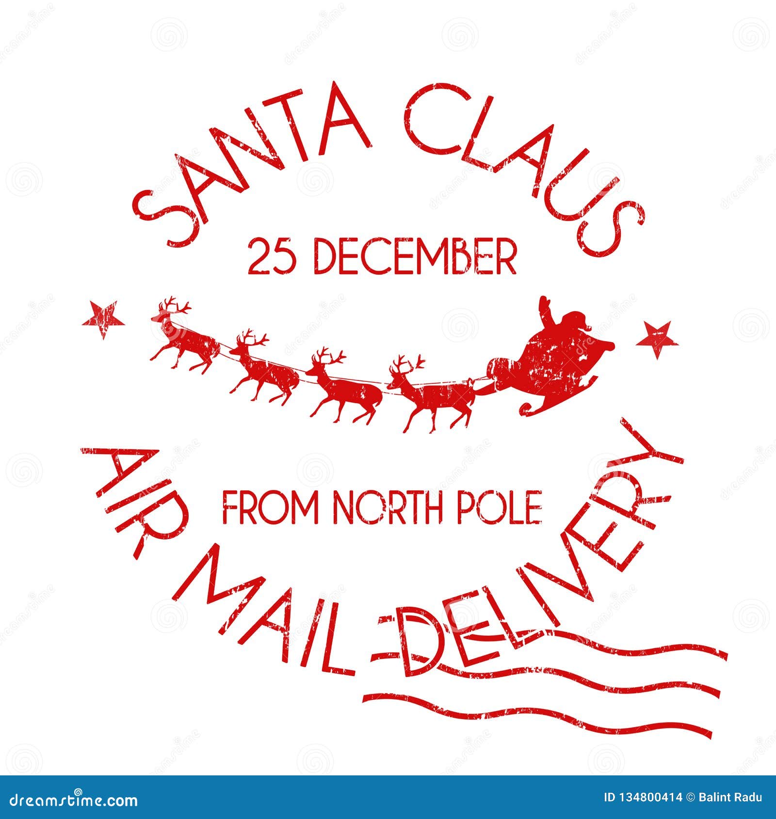 Christmas post mail stamp santa address new Vector Image