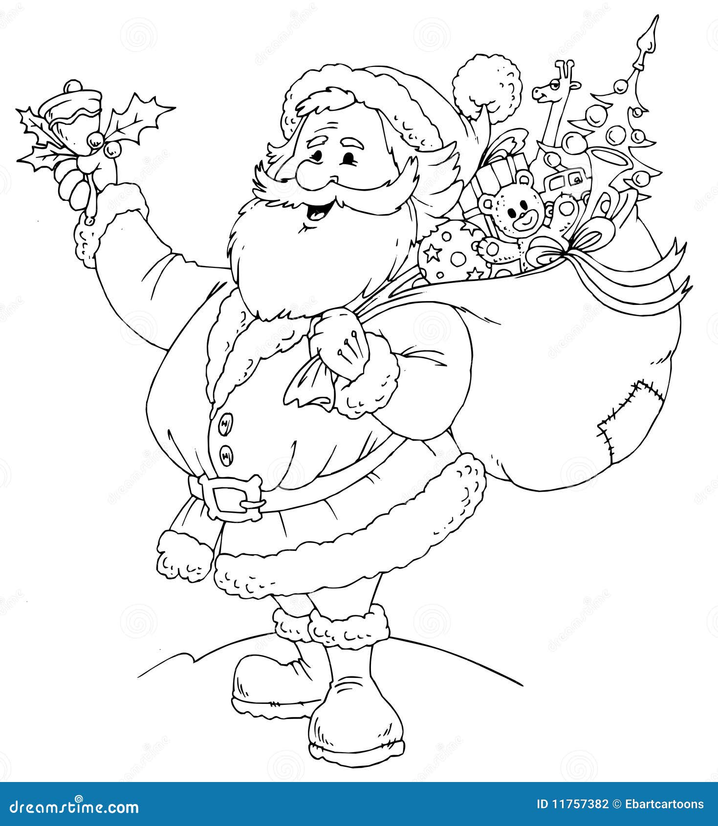 Santa Claus Black White Stock Illustration Illustration