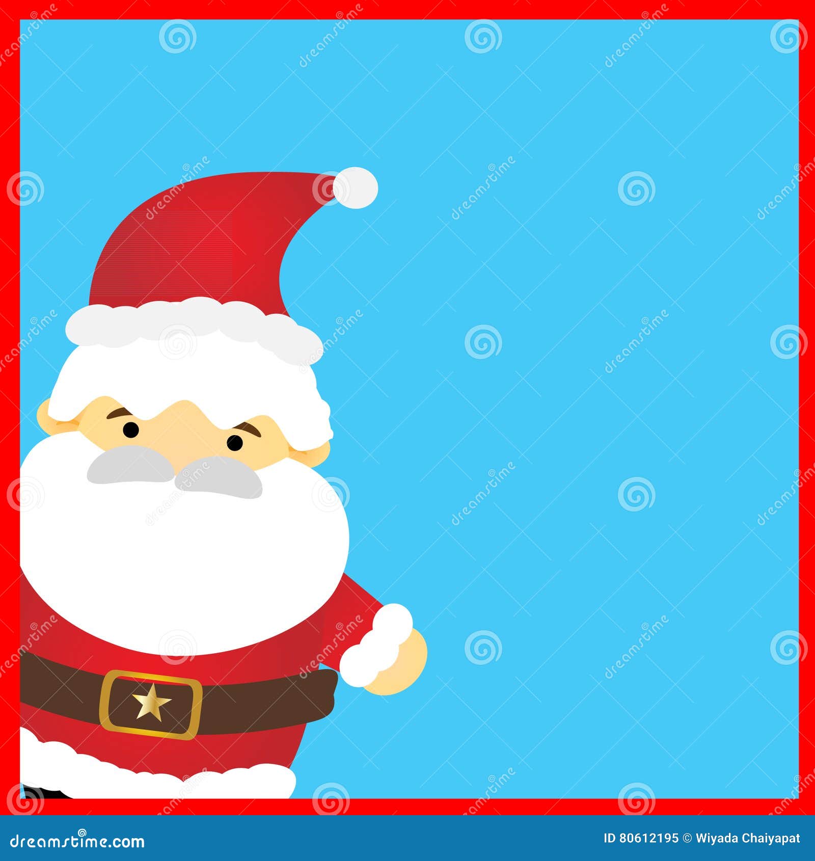 Santa Claus on Blue Background Stock Illustration - Illustration of