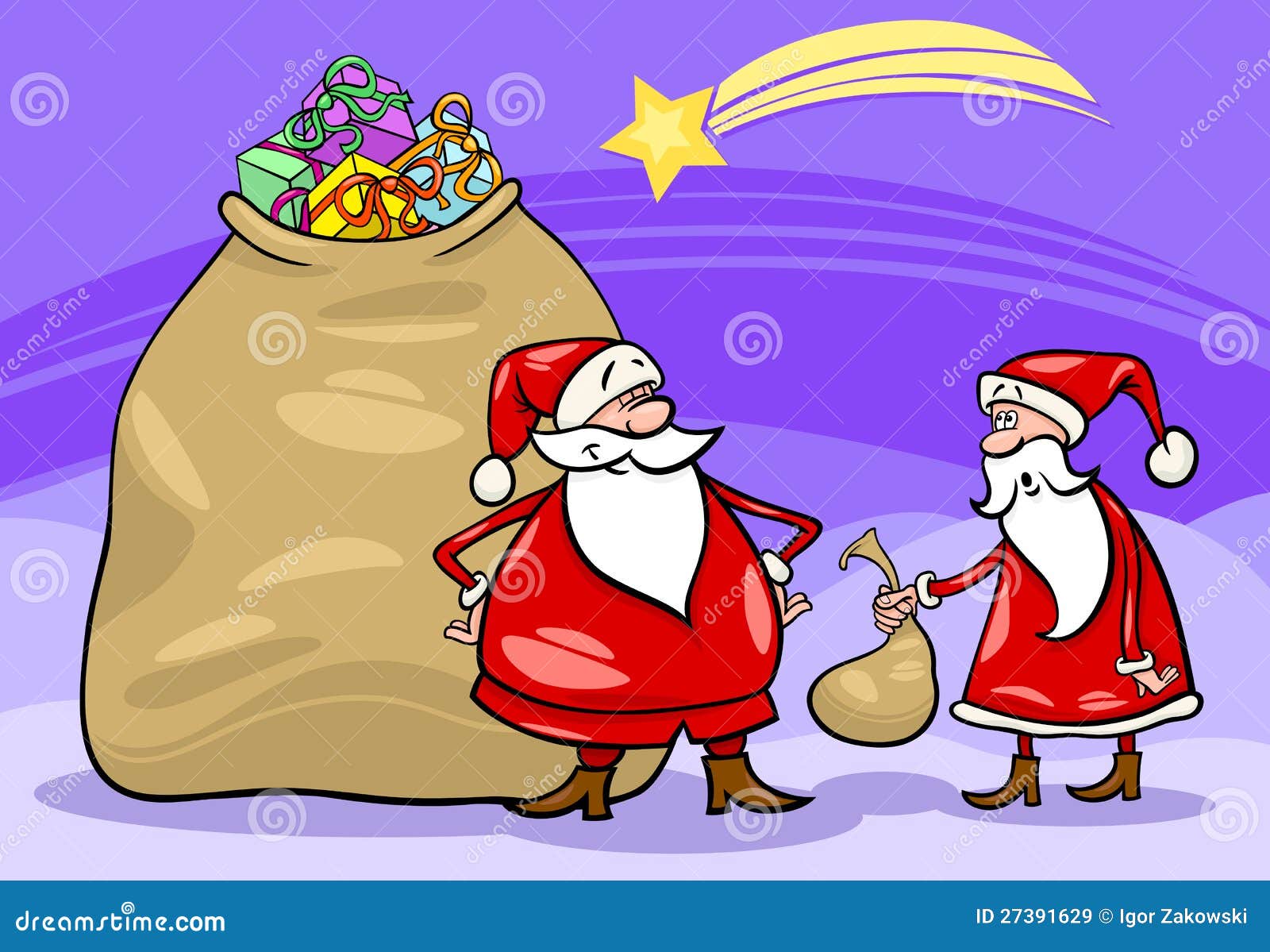 Santa Claus Cartoon Christmas Illustration Stock Vector - Illustration
