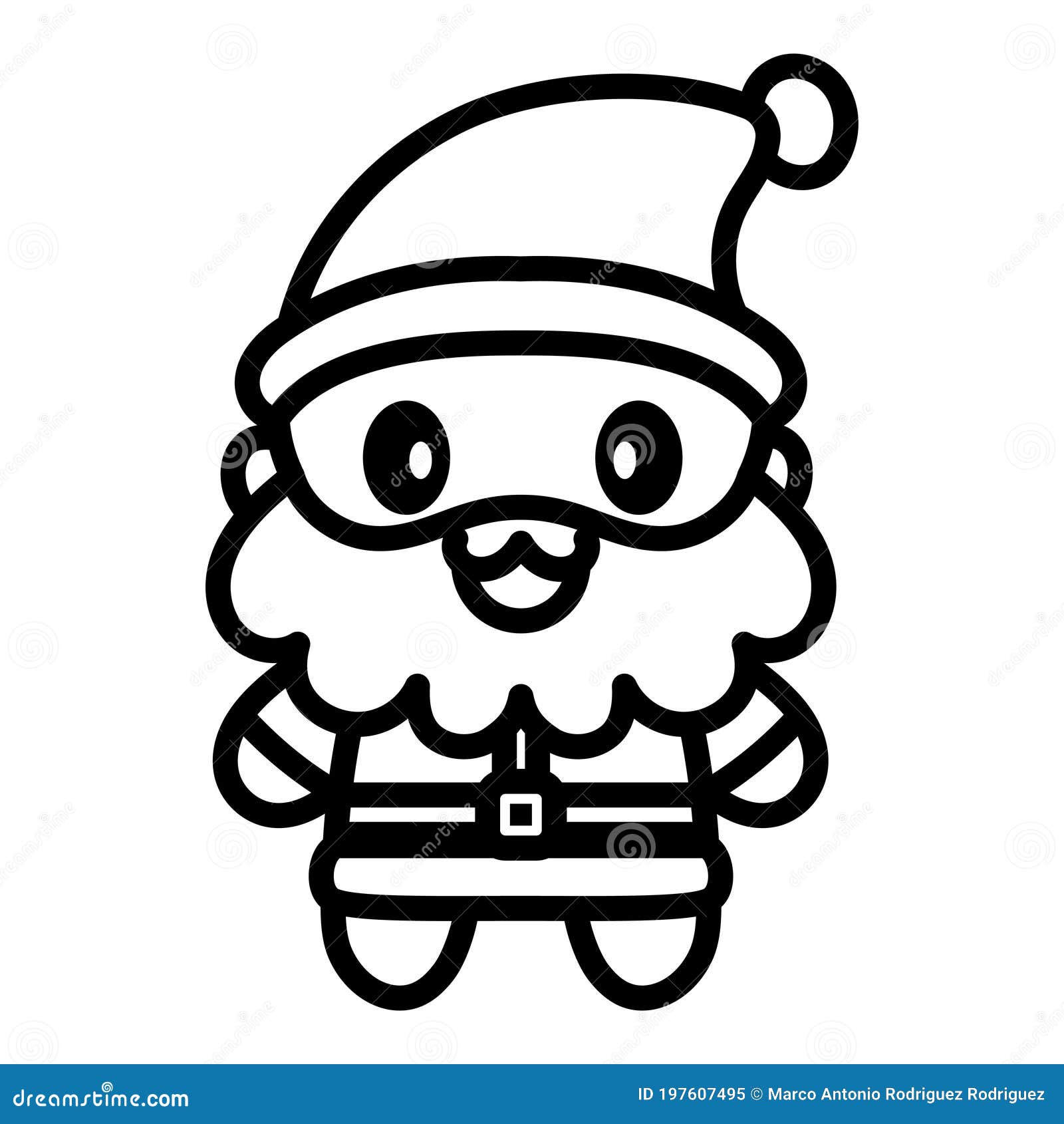 Santa Claus cartoon kawaii stock vector. Illustration of isolated -  197607495