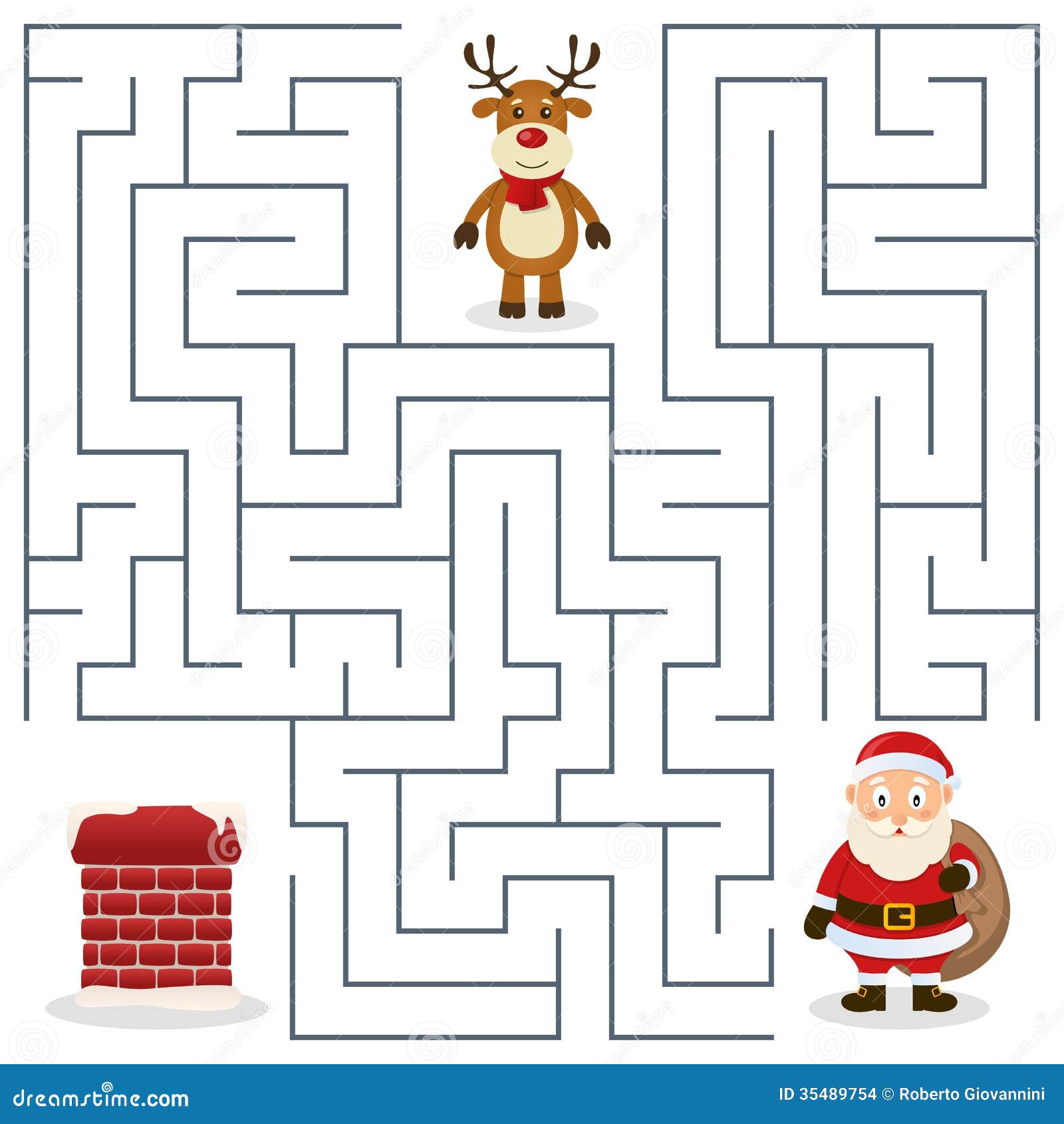 santa claus & chimney maze for kids