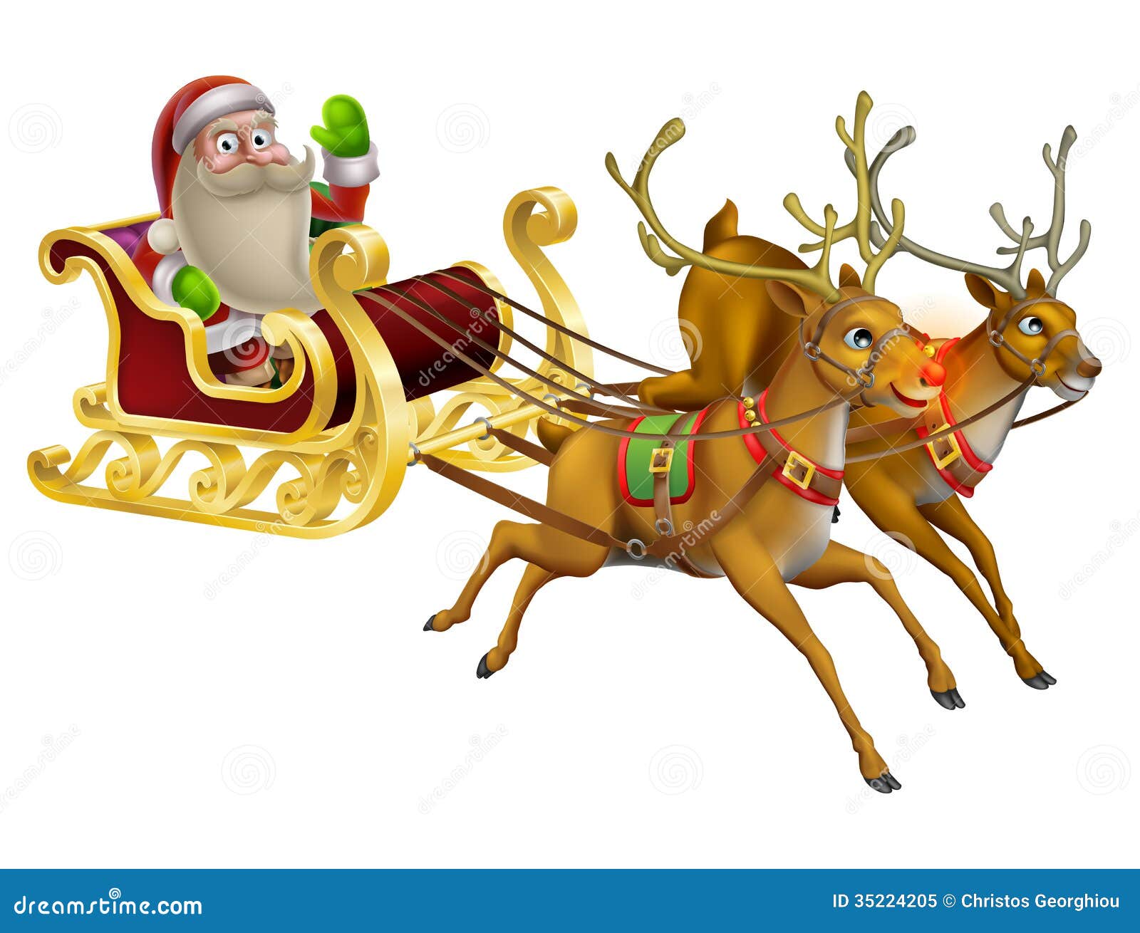 santa clipart with sleigh - photo #42