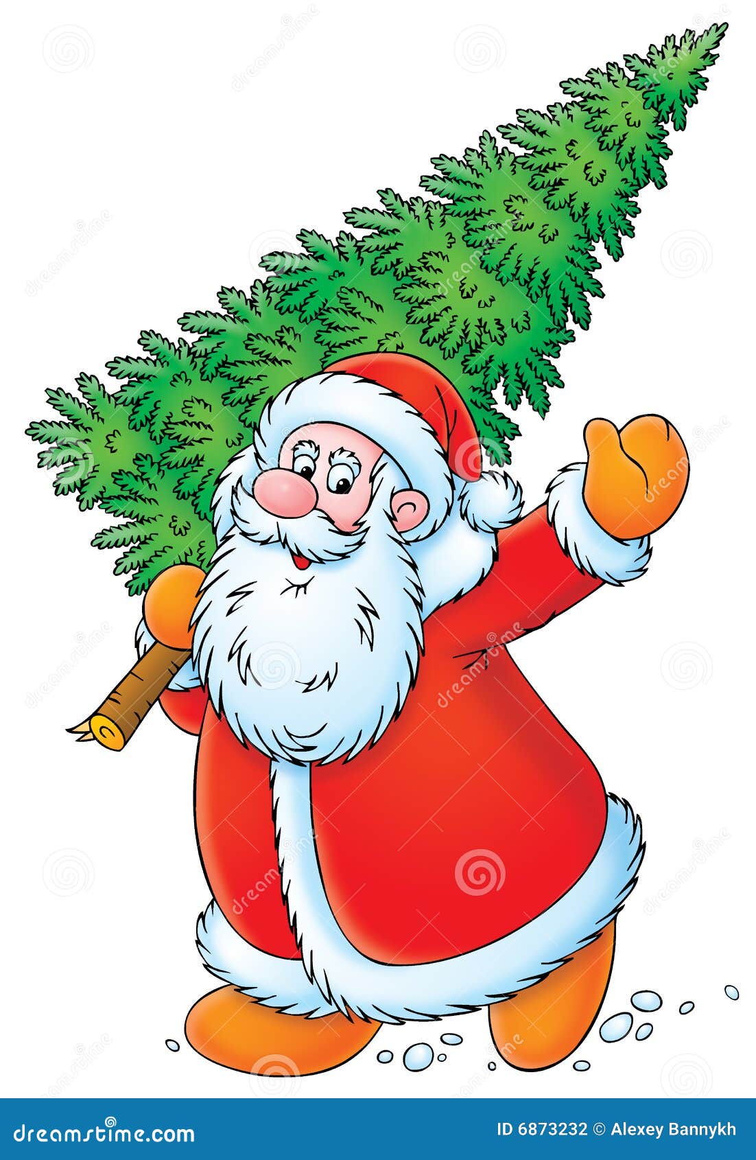 santa claus with christmas tree stock photography - image