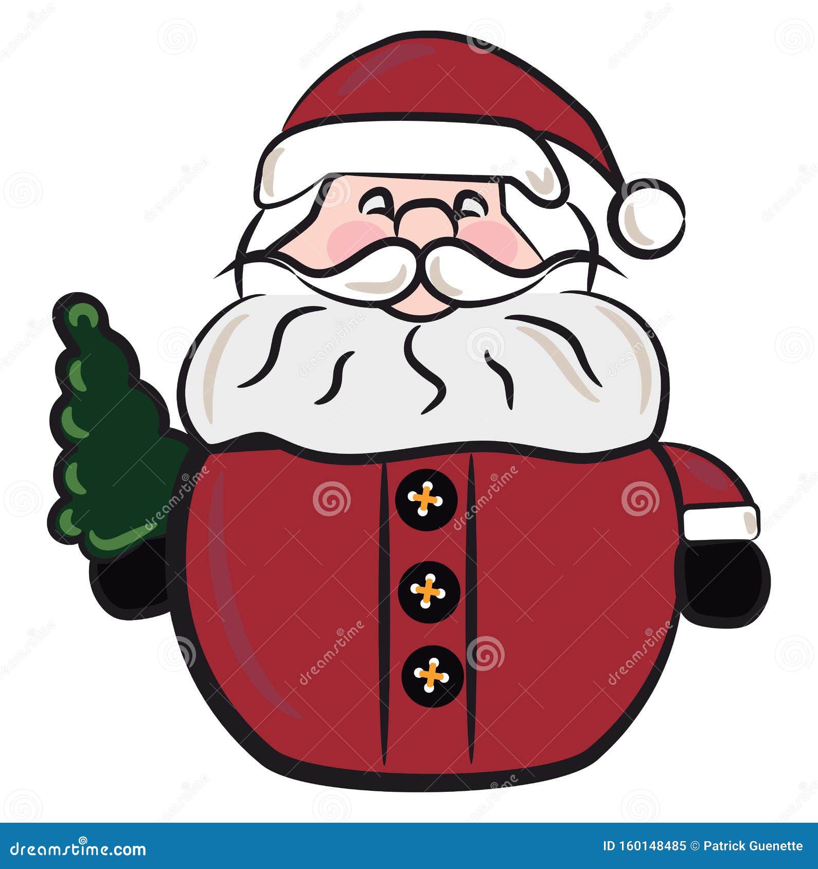 Santa Claus with Christmas Tree Vector or Color Illustration Stock ...