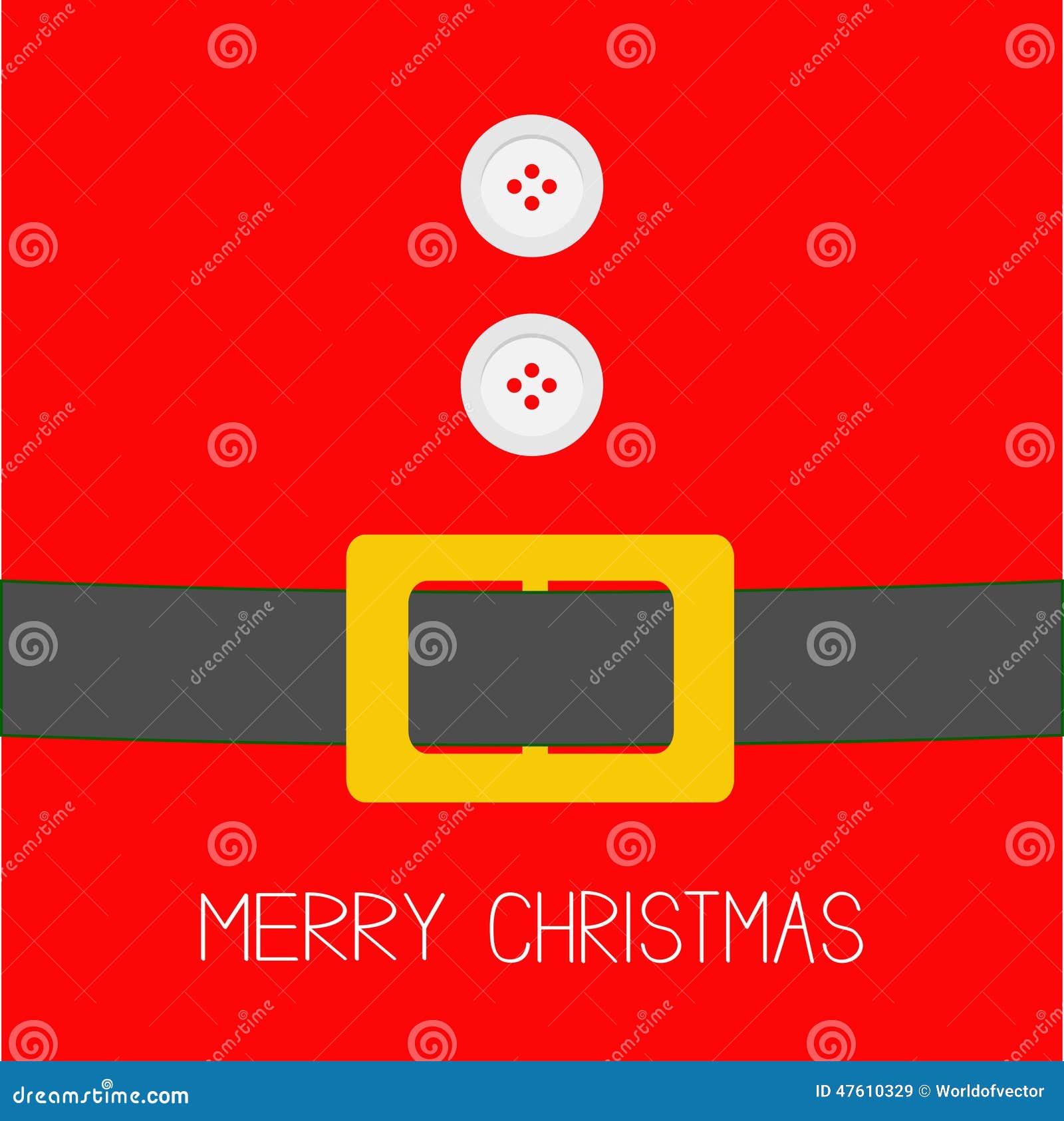 Santa Claus Coat con la piel, los botones y la correa Diseño plano de la tarjeta del fondo de la Feliz Navidad. Santa Claus Coat con la piel, los botones y la correa Ejemplo plano del vector del diseño de la tarjeta del fondo de la Feliz Navidad