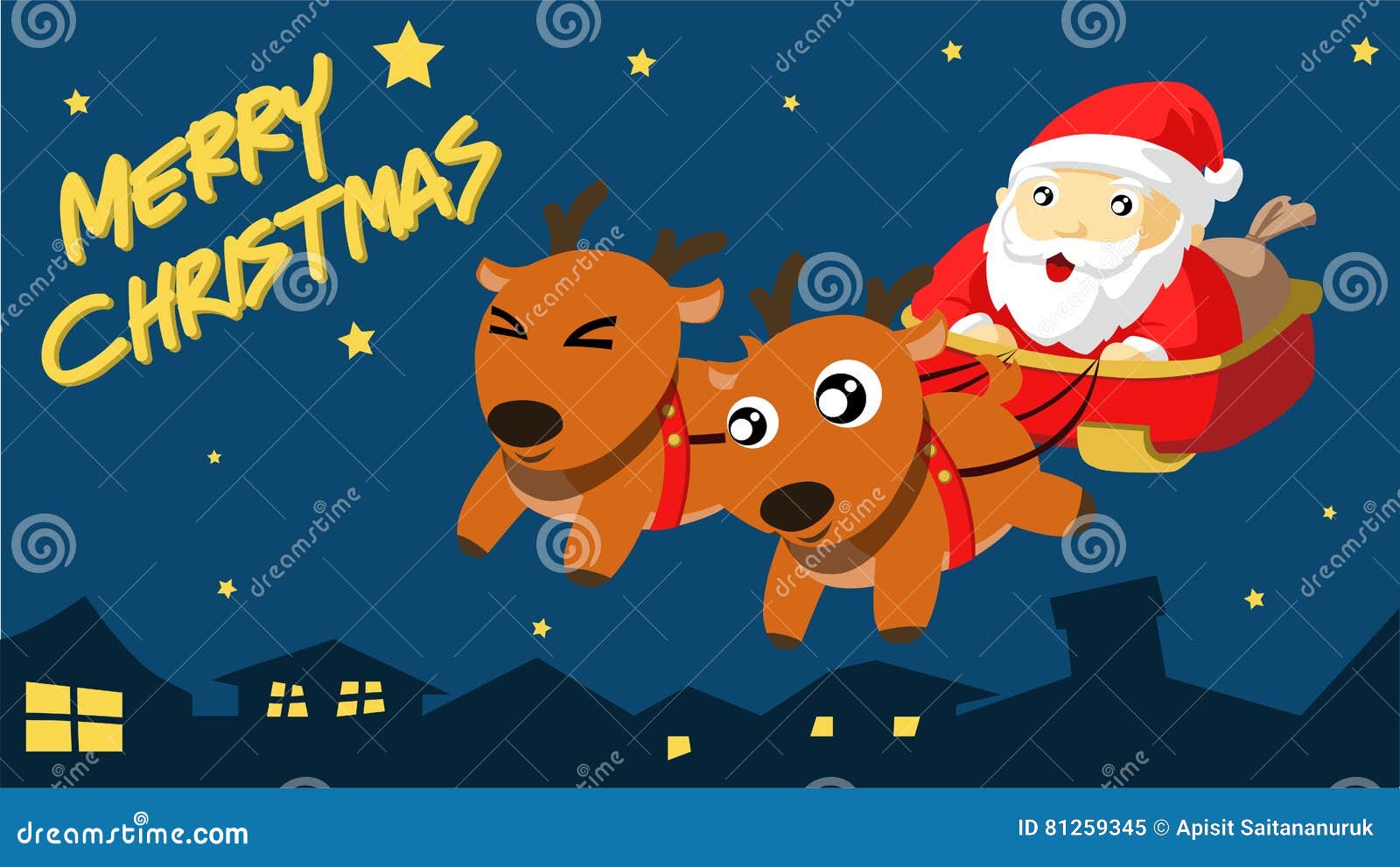 Santa Claus is Coming To Town Stock Vector - Illustration of symbol, sign:  81259345