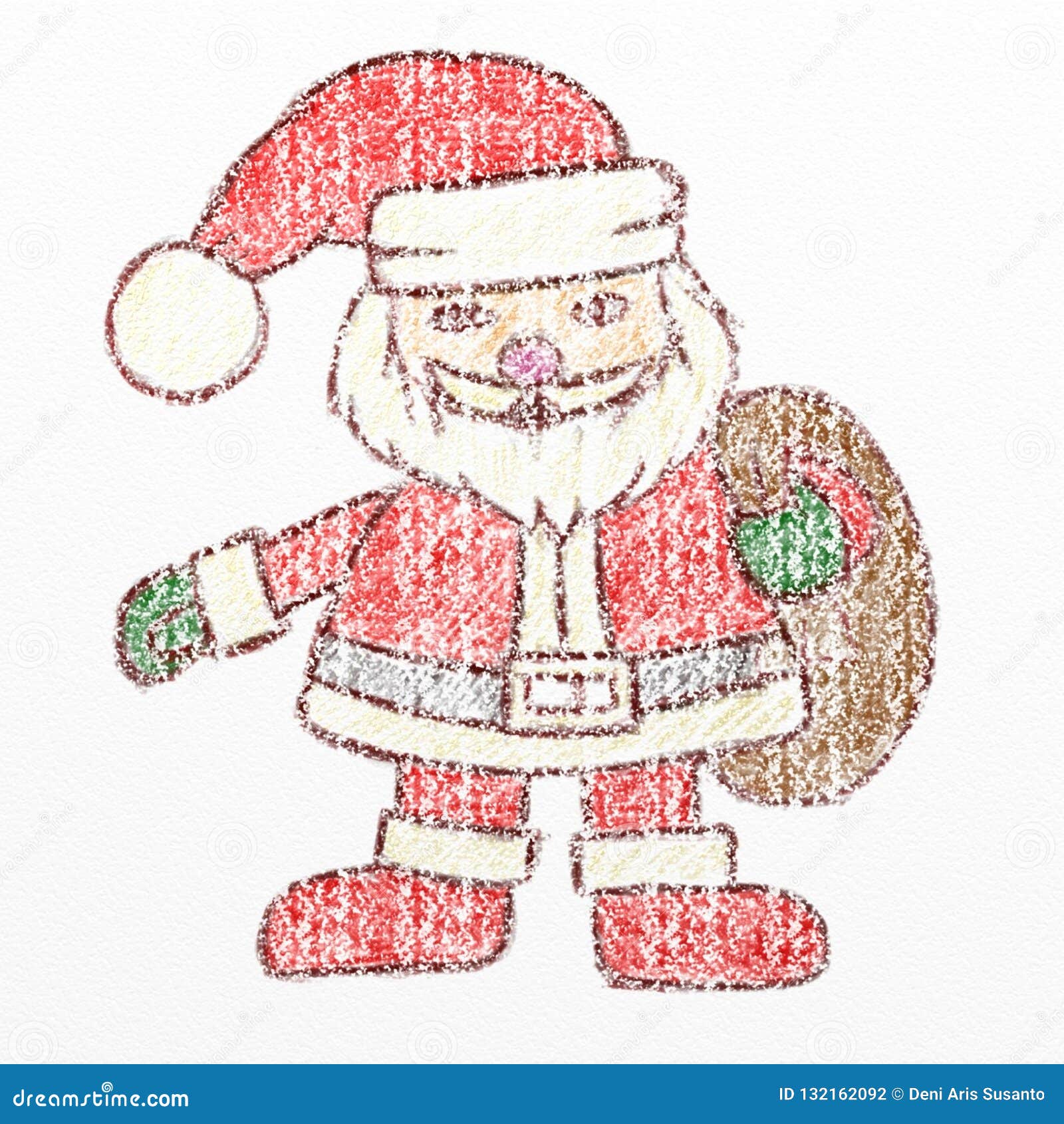 Christmas watercolor clipart. Cute santa drawing kawaii