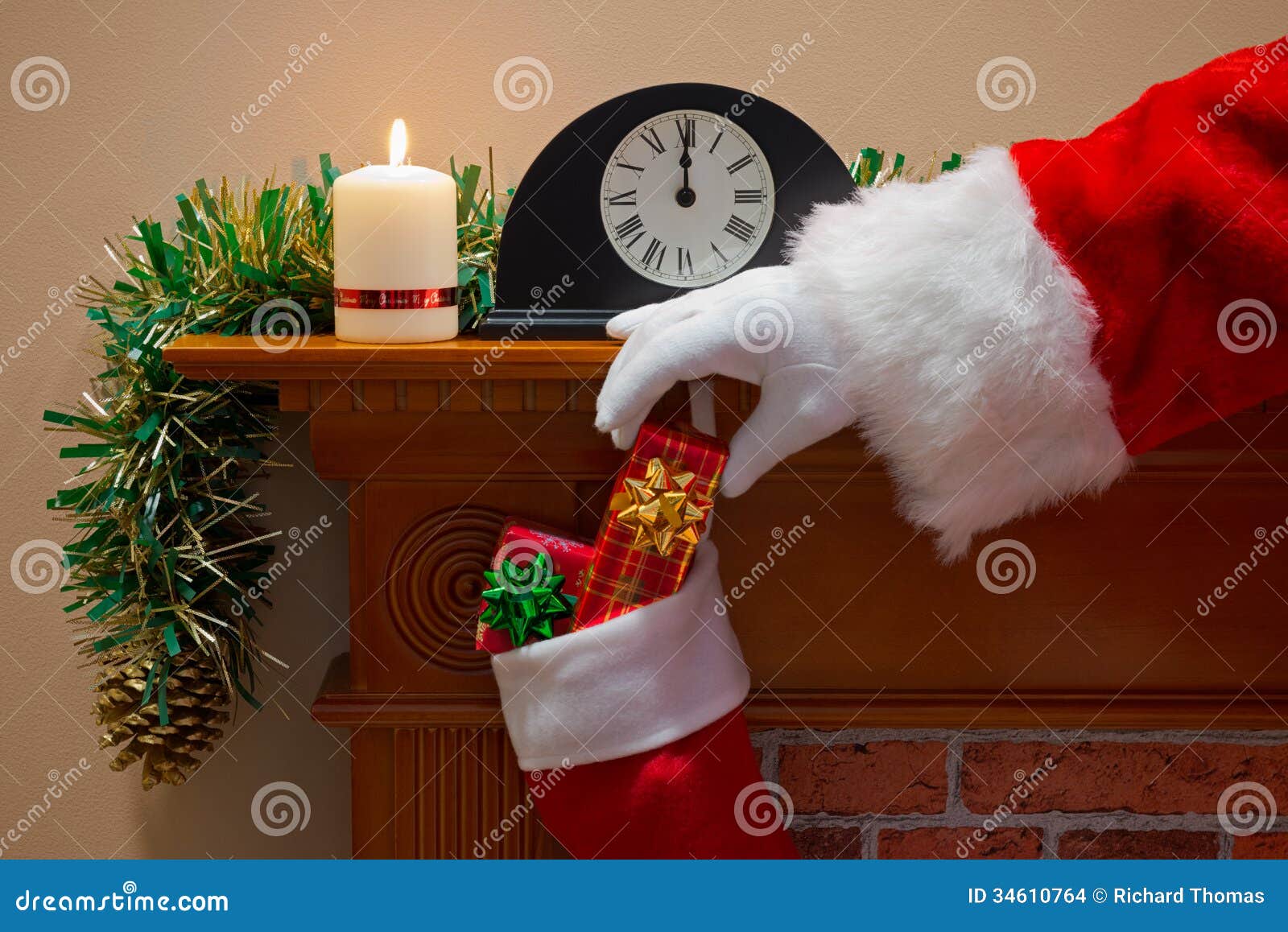 santa-claus-delivering-presents-on-christmas-eve-stock-images-image