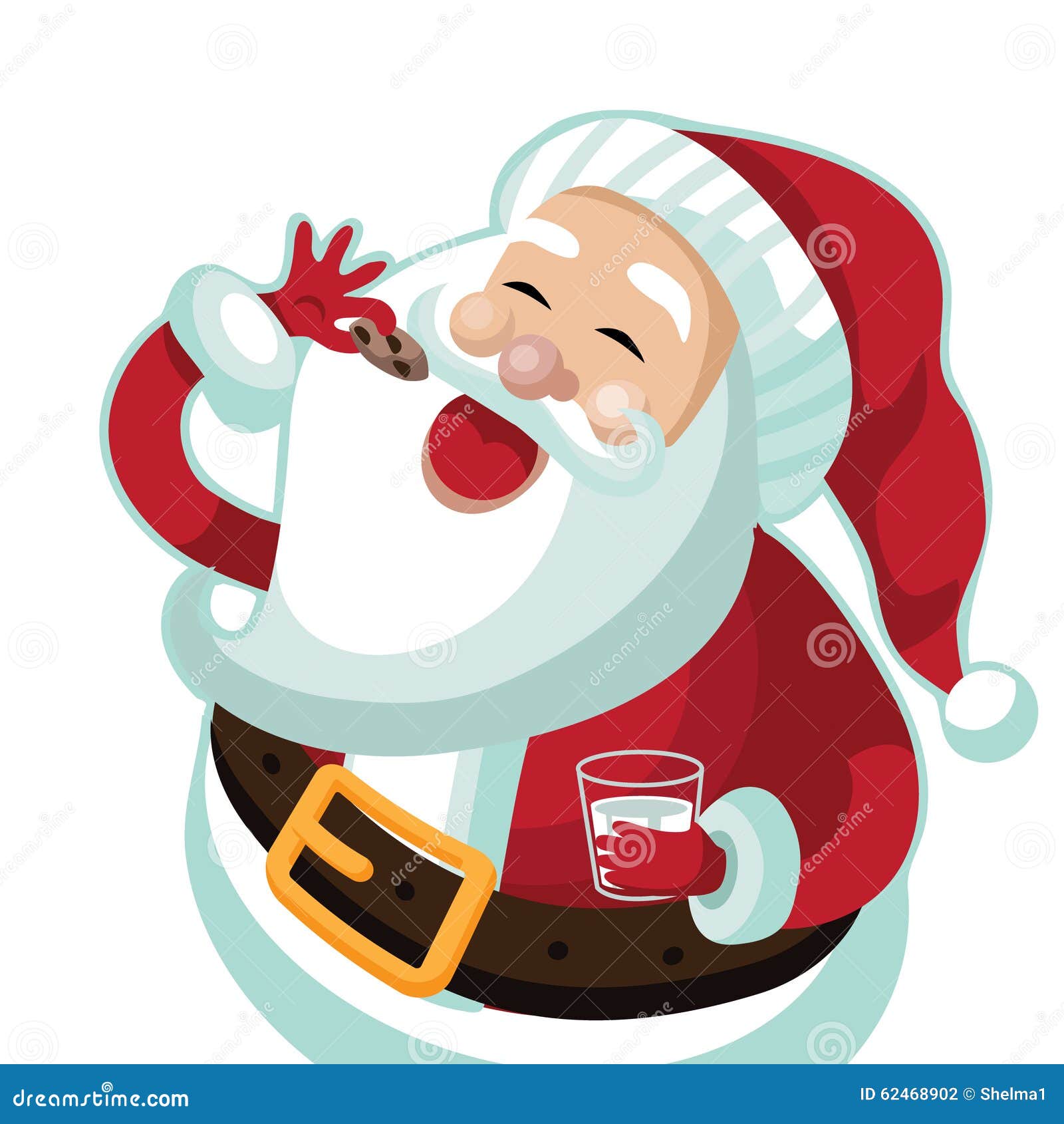 Santa Claus Eating a Christmas Cookie Stock Vector Illustration of
