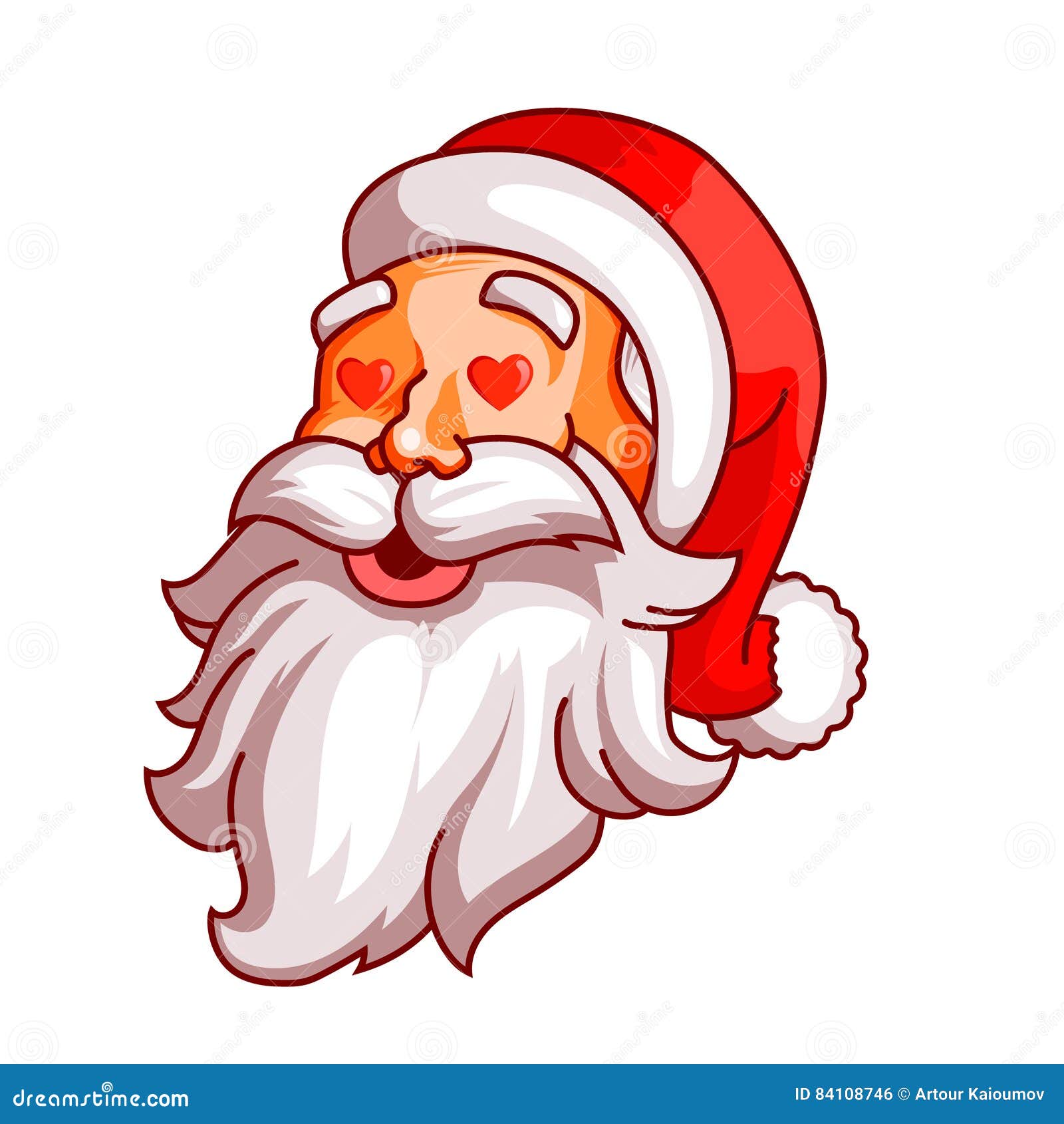santa claus emotions. part of christmas set. love, passion, amorousness. ready for print.
