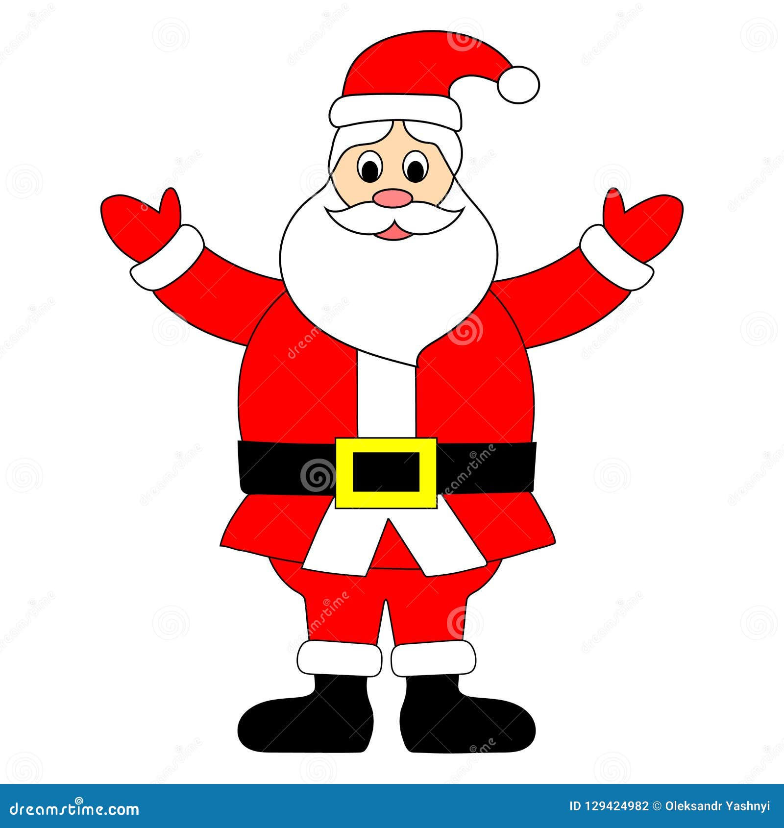 Santa Claus Es Soporte Aislado En El Fondo Blanco Personaje De Dibujos  Animados Lindo Para El Día De Fiesta De La Navidad Ilustra Ilustración del  Vector - Ilustración de regalo, saludo: 129424982