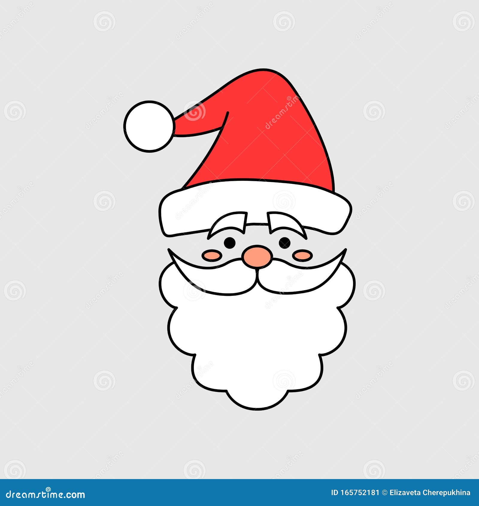 Hong Kong Del Norte pueblo Santa Claus Face with Beard and Mustaches - Vector Icon. Santa Claus with  Red Hat Stock Vector - Illustration of graphic, cute: 165752181
