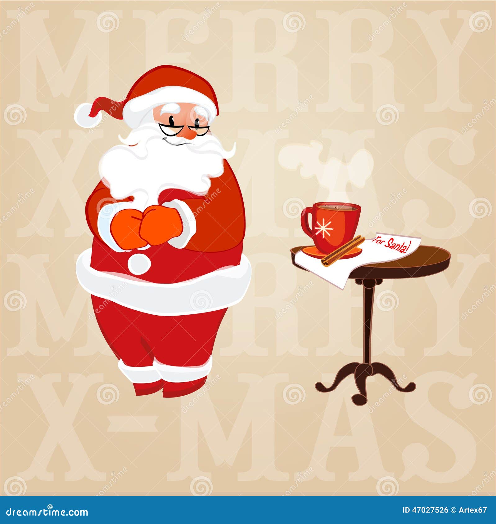 Santa Claus in Glasses Made Coffee Stock Vector - Illustration of