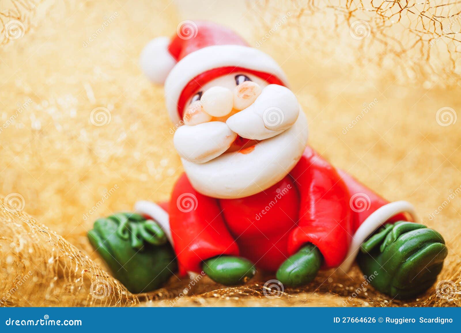 Santa Claus in Golden Atmosphere Stock Photo - Image of decoration ...
