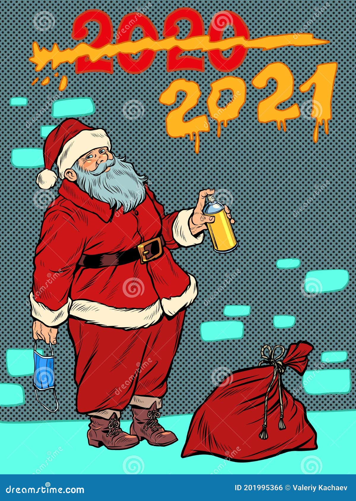Free Vector  Happy new year 2022 with a santa claus and team
