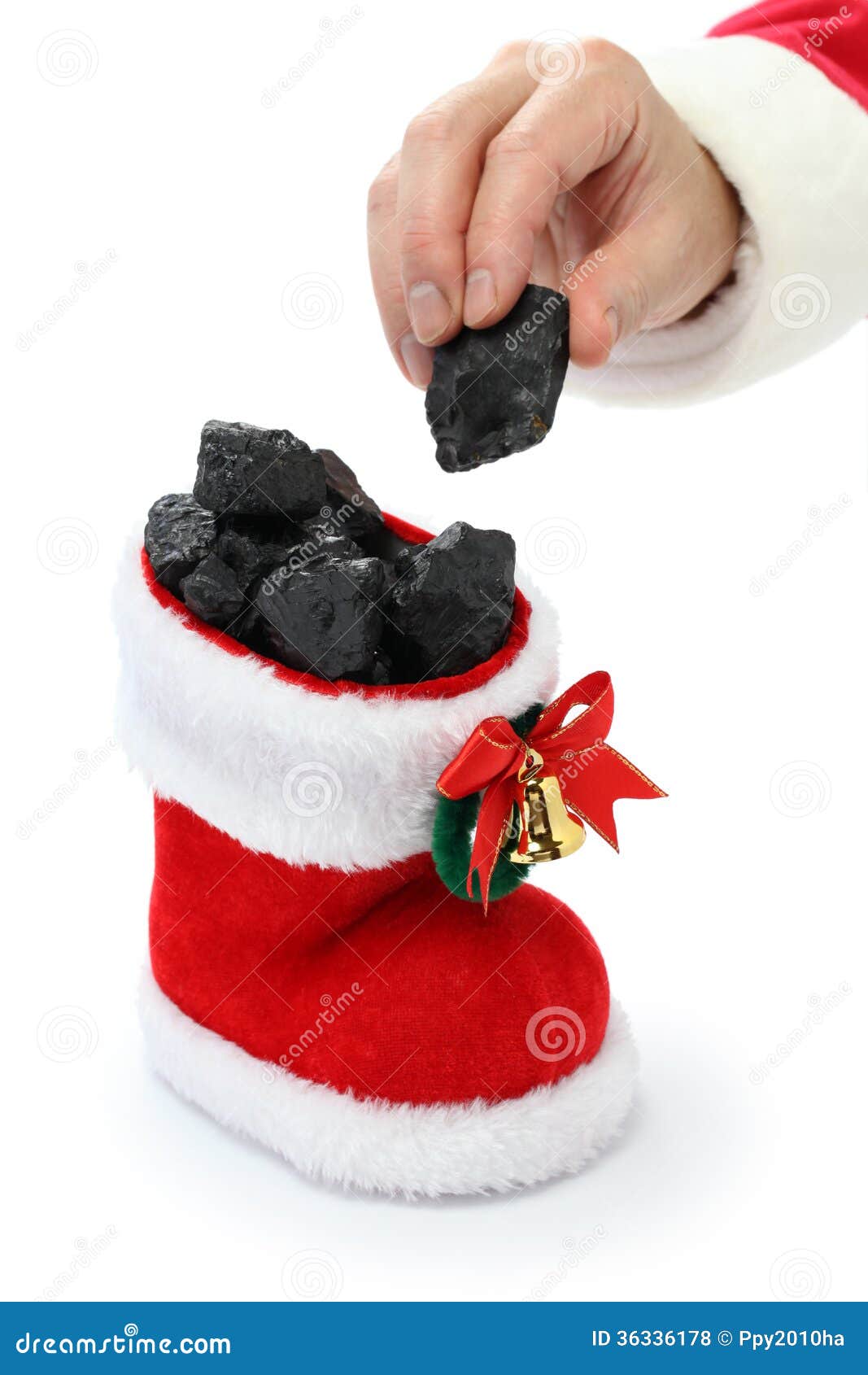 santa claus has put coal in the stocking