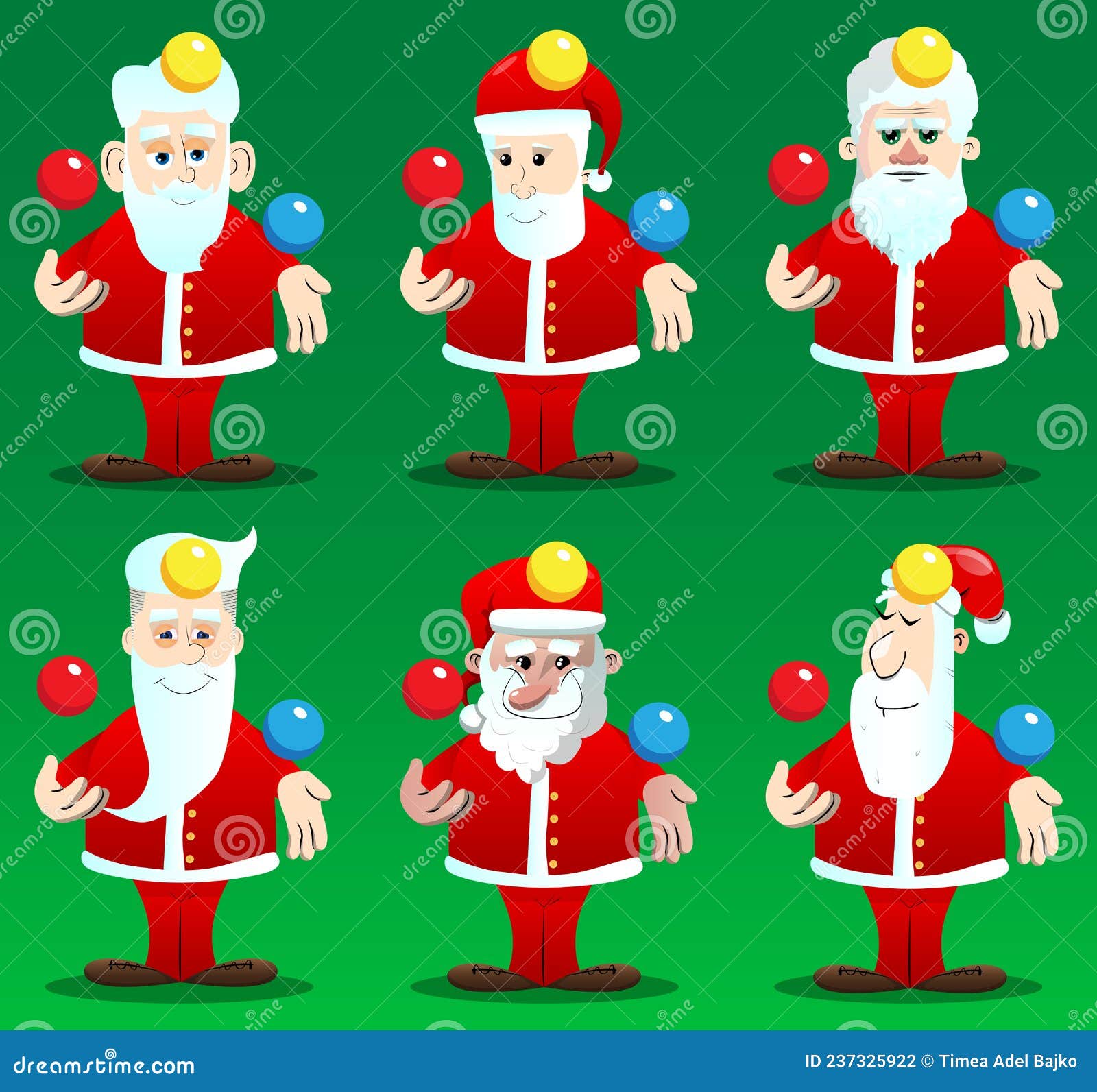 Santa Claus Juggler. Vector Cartoon Character Illustration Stock Vector ...