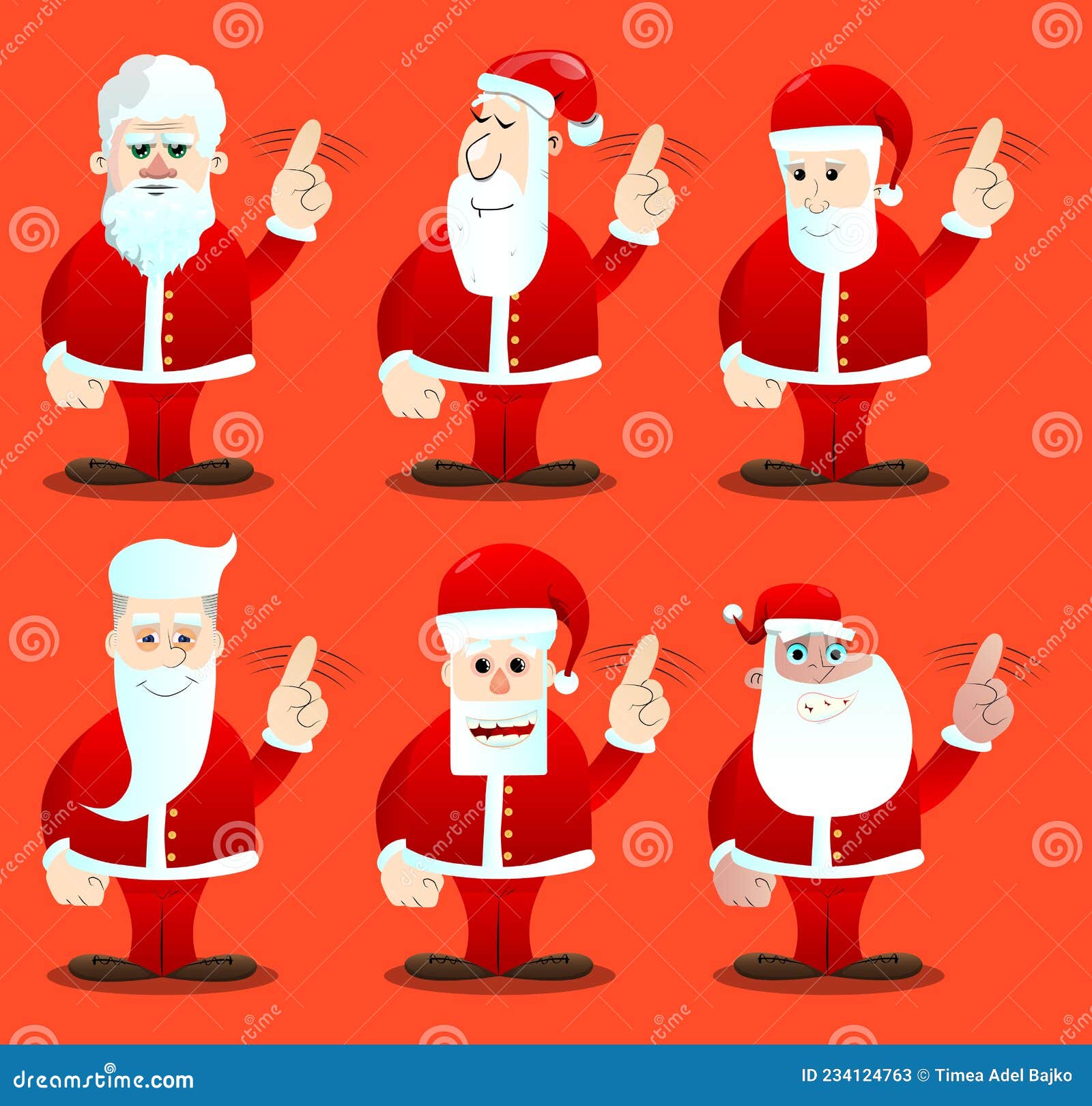 Santa Claus in His Red Clothes Saying No with His Finger. Stock Vector ...