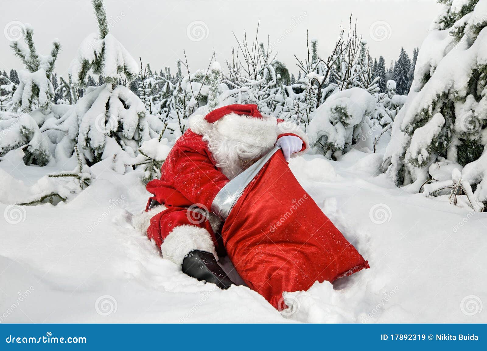 Santa Claus with his sack stock image. Image of outdoors 17892319