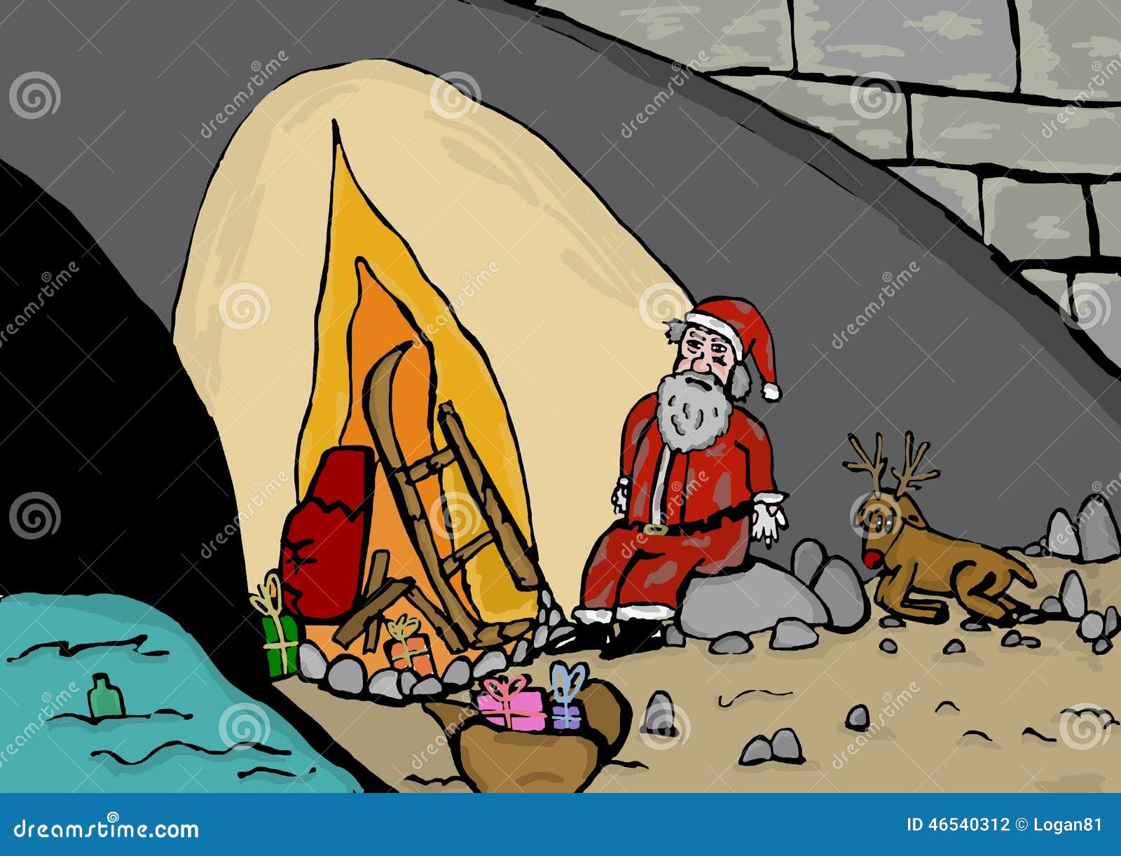 Download Santa Claus jobless stock illustration Illustration of cartoon