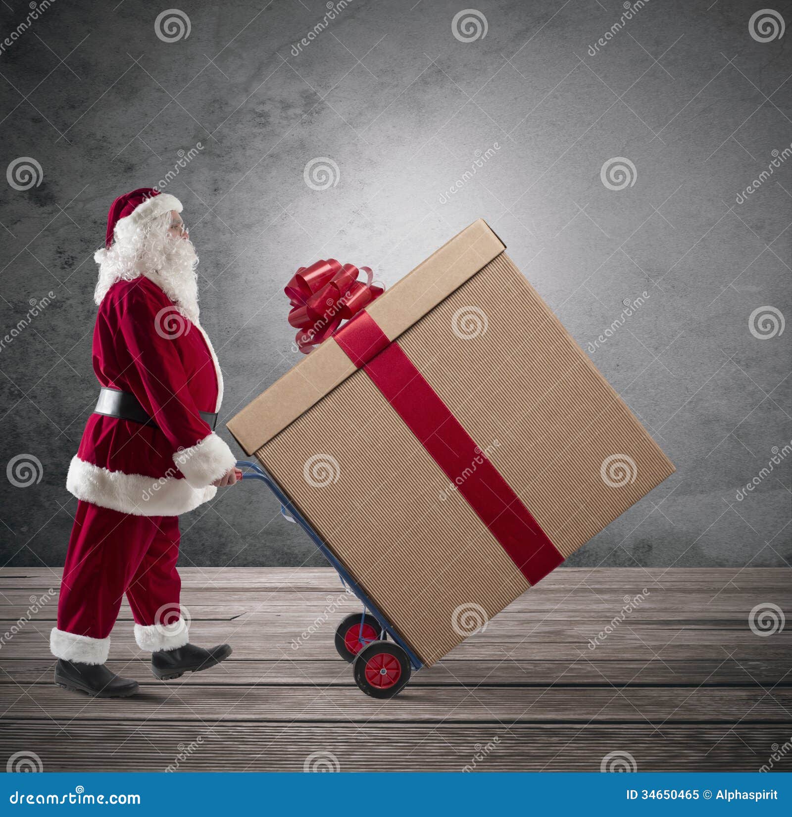 stor julklapp Santa Claus Med Stor Julklapp Fotografering för Bildbyråer   Bild 