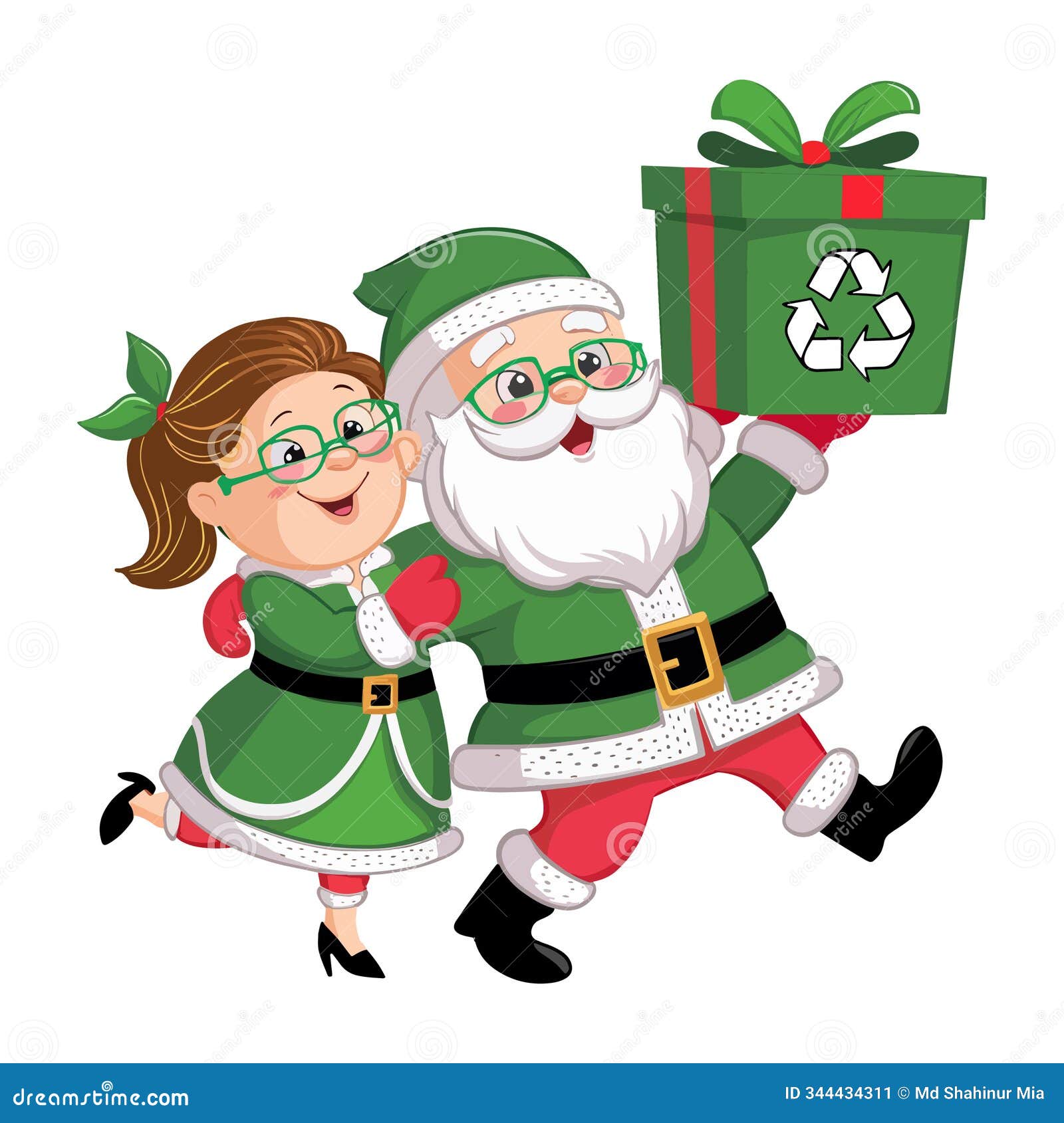 santa claus and his wife mrs claus eco friendly gift.