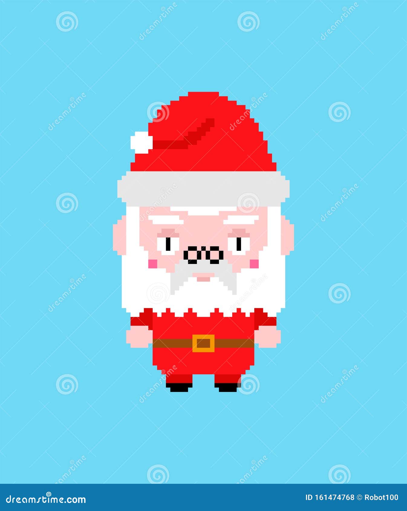 Santa Claus Pixel Art. Funny Christmas 8 Bit. 8 Bit Xmas Stock Vector -  Illustration of background, postcard: 161474768
