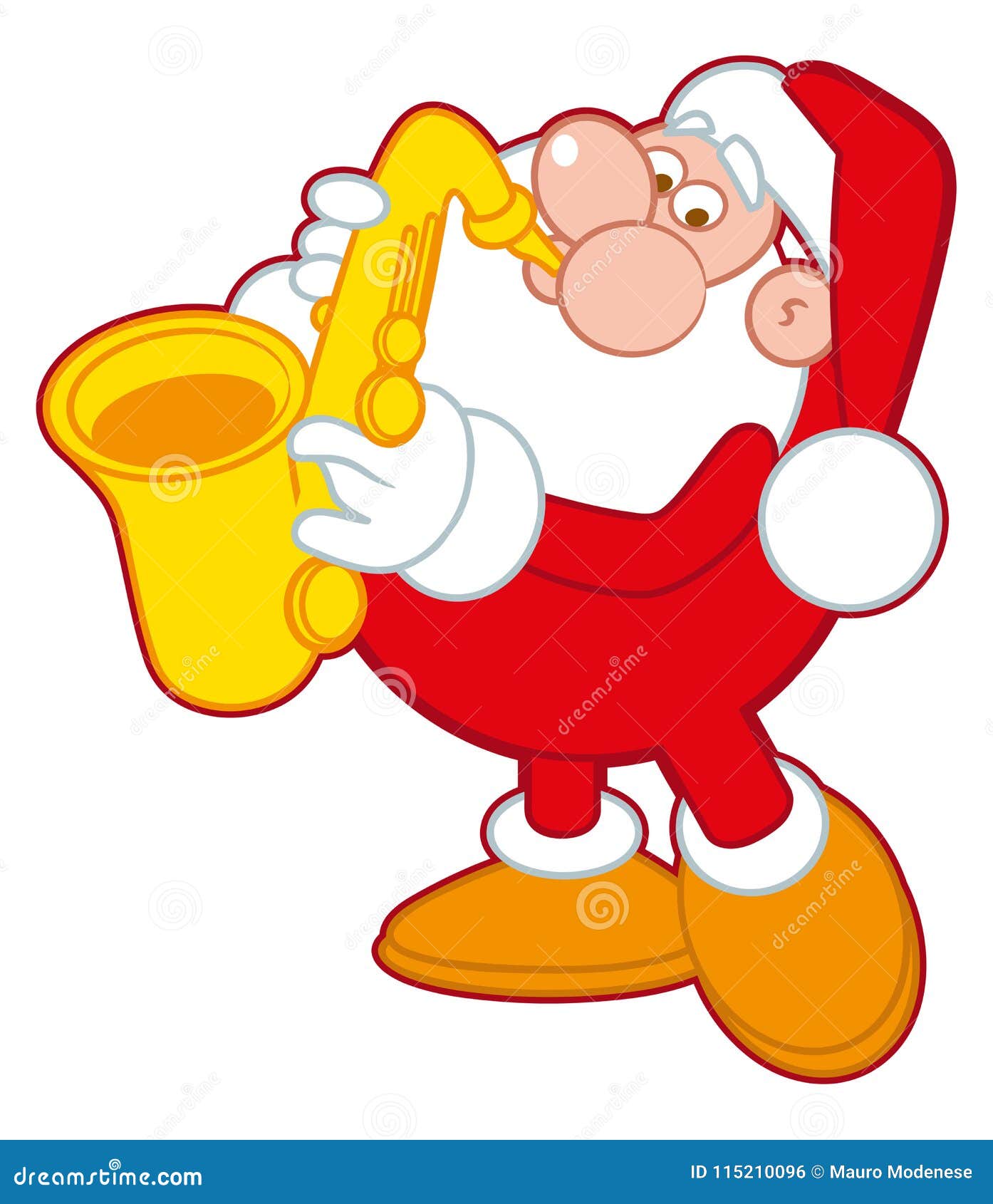 Santa Claus playing sax stock illustration. Illustration of saxophone 115210096