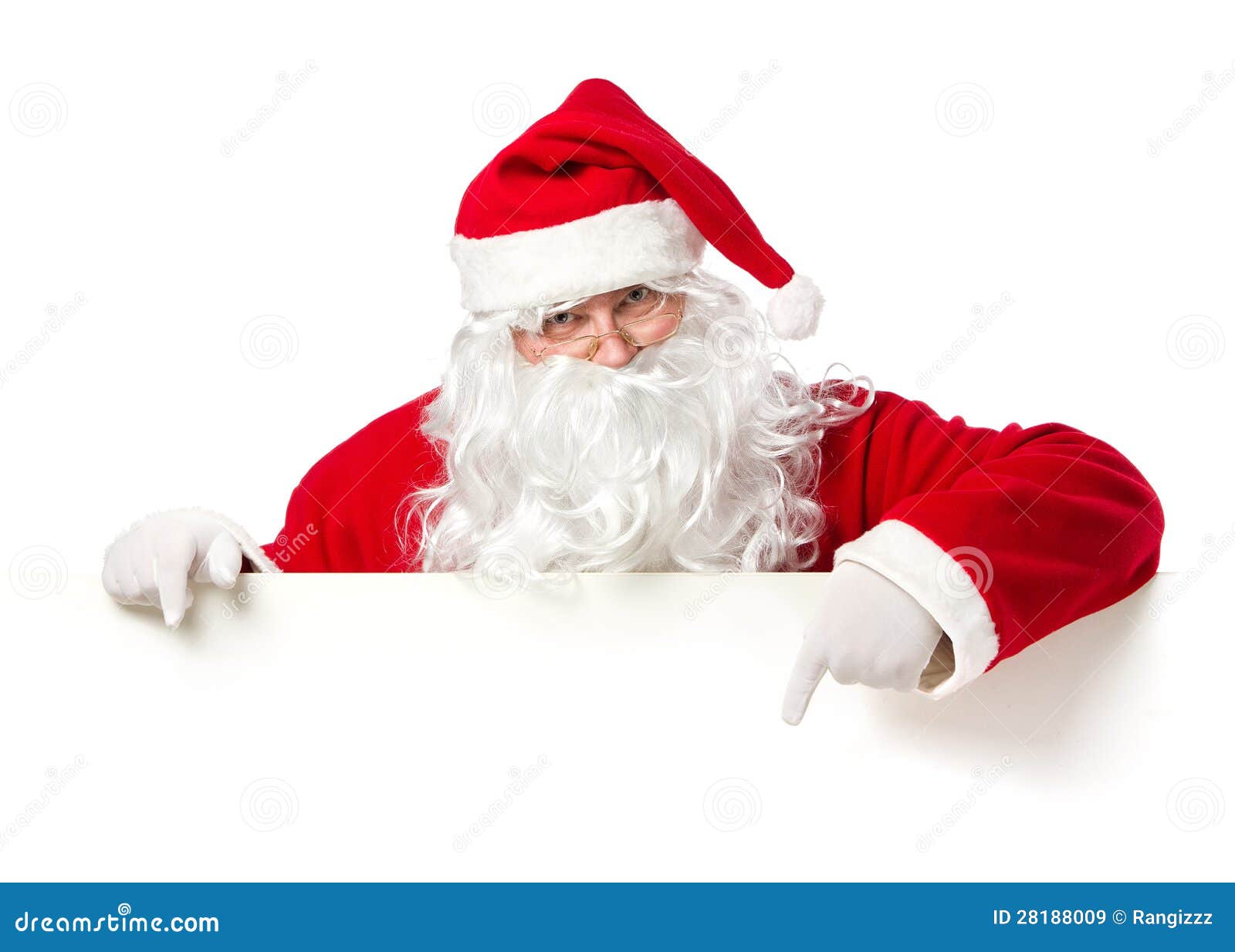 santa claus pointing blank banner