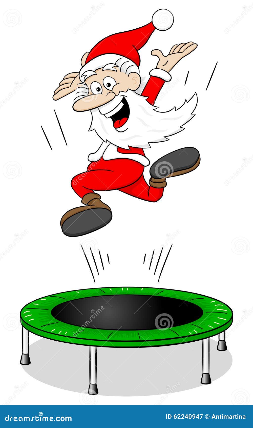 Santa claus on a rebounder stock vector. Illustration of gymnast 62240947