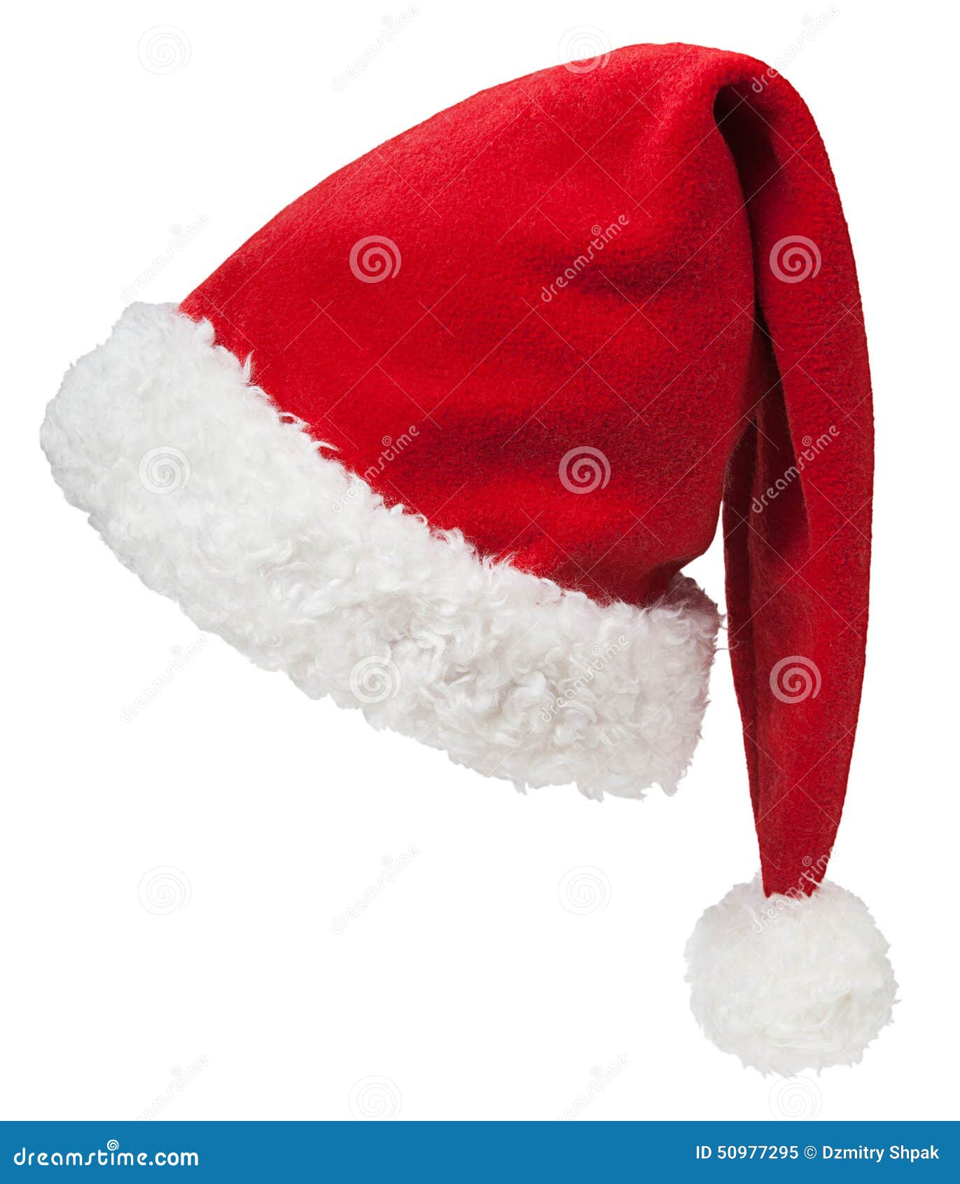 Santa Claus Red Hat Isolated on White Stock Image Image of holiday