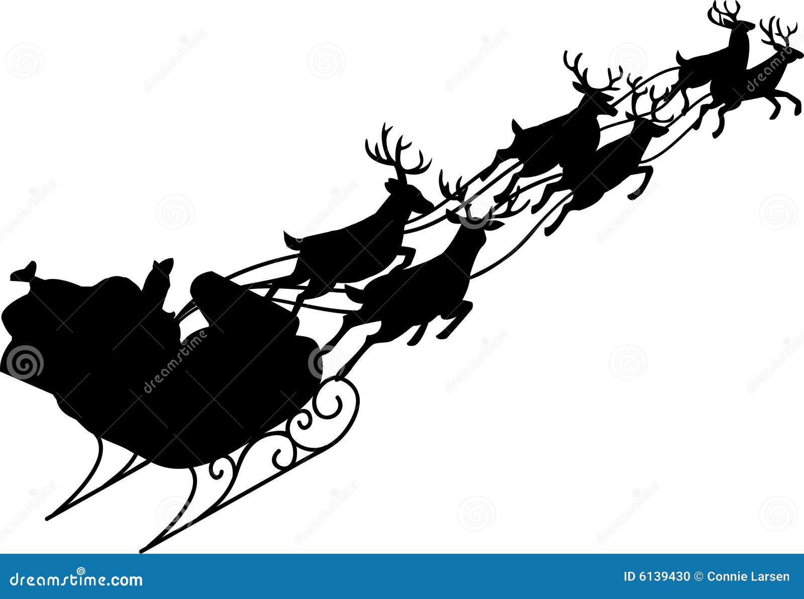 santa claus & reindeer sleigh