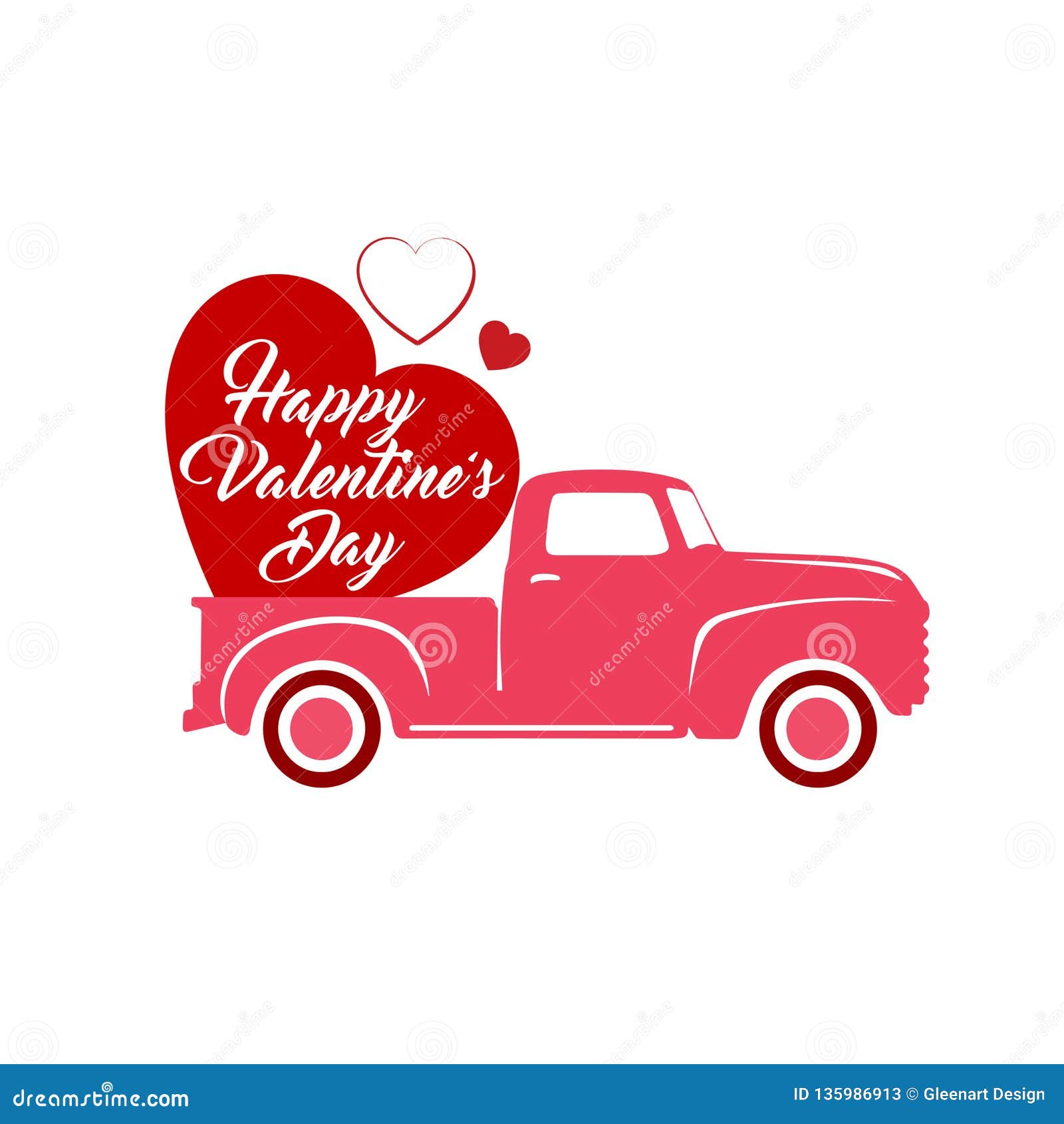 Download Valentine's Vintage Truck With Hearts Stock Vector ...