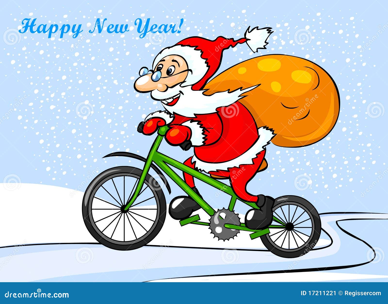 Santa Claus is Riding on a Bike. Stock Illustration Illustration of fairy, holiday 17211221