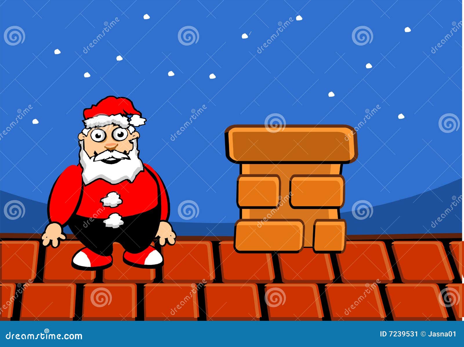 Santa Claus On Roof Stock Image - Image: 7239531