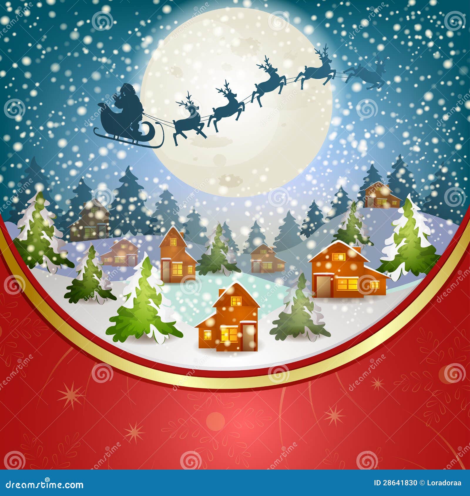 Santa Claus s sleigh stock illustration. Illustration of shape - 28641830