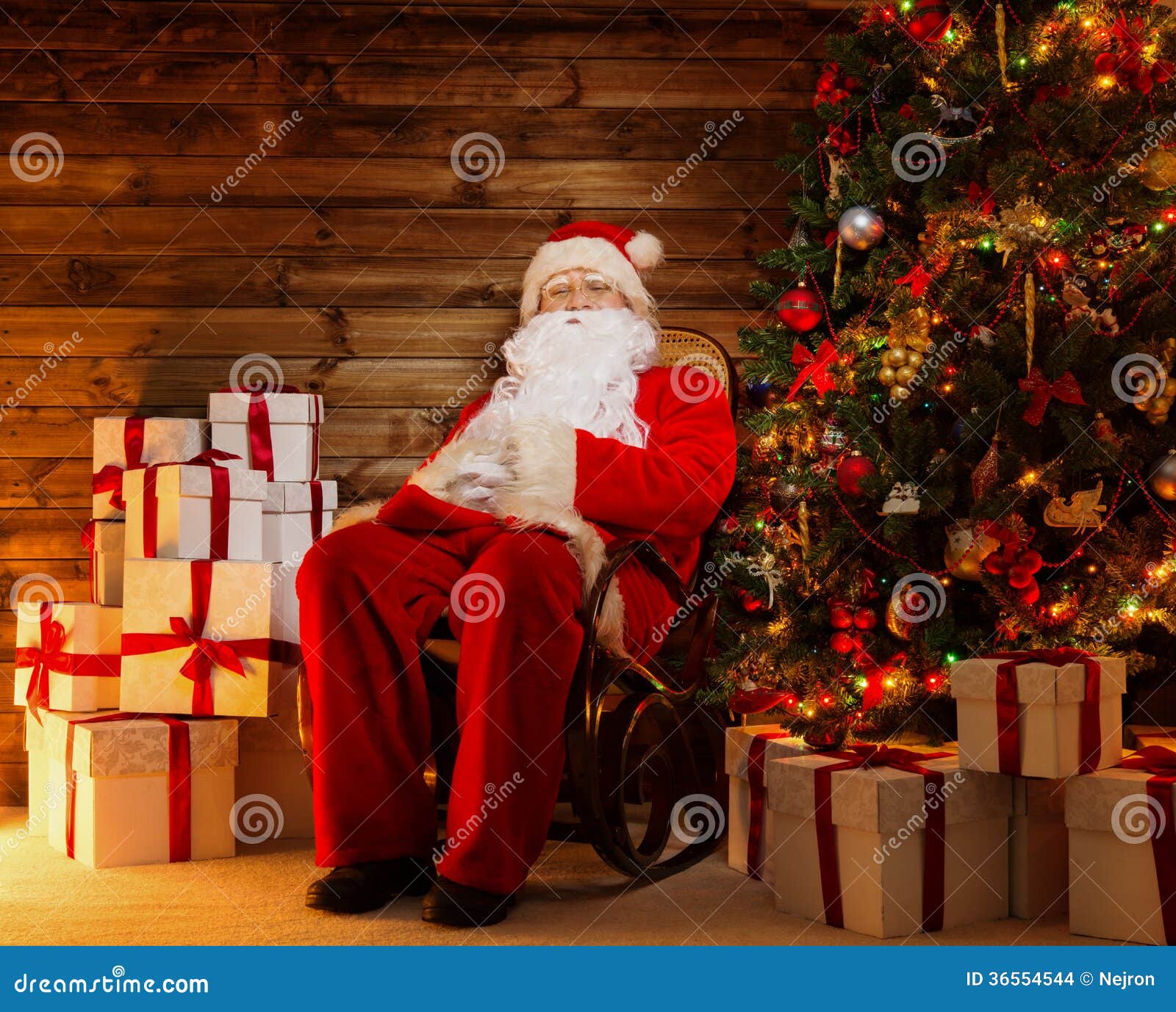 Santa Claus Sitting On Rocking Chair Stock Images - Image 