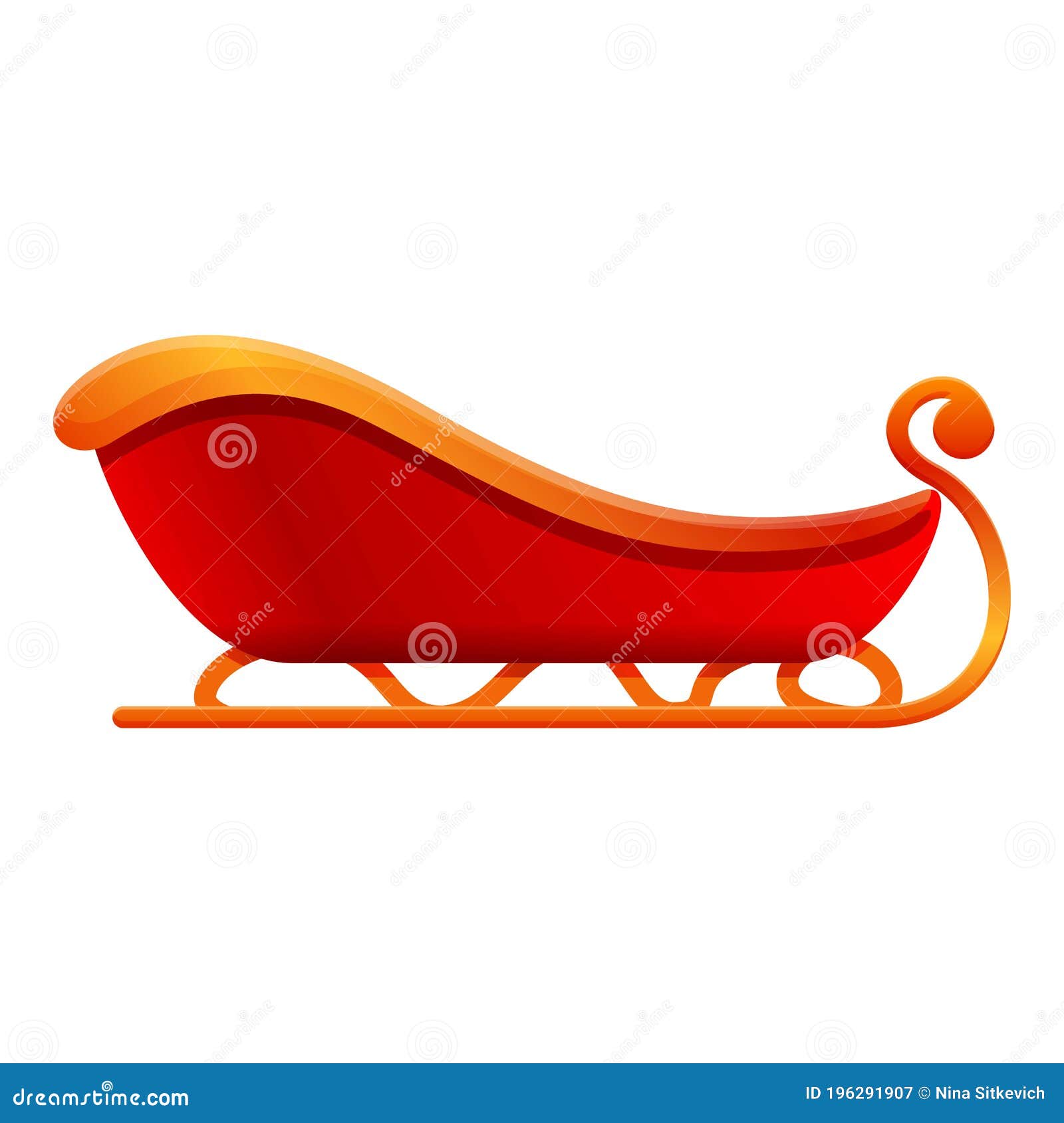 Santa Claus Sleigh Icon, Cartoon Style Stock Vector - Illustration of