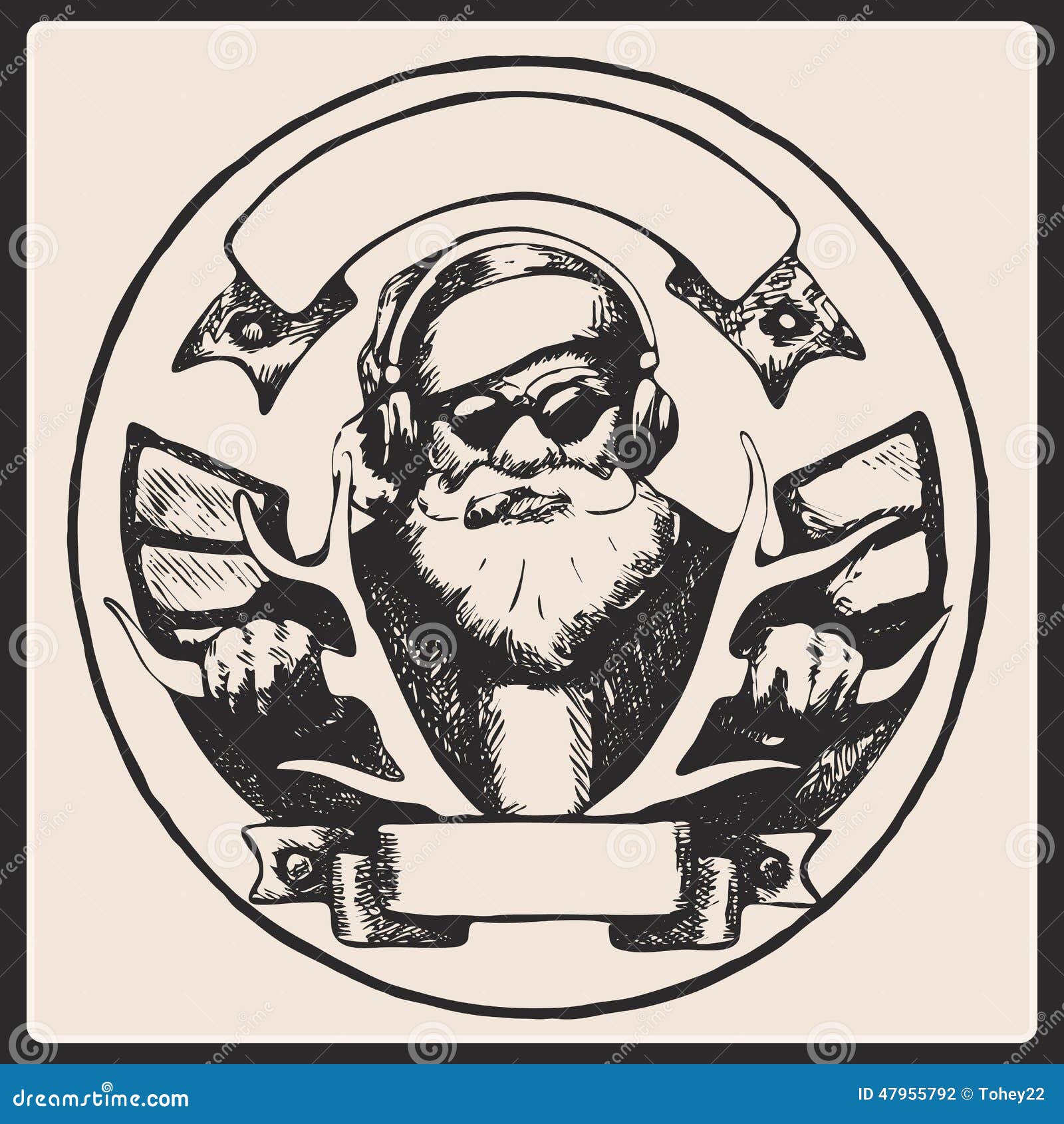 Download Santa Claus Vintage Poster. Vector Stock Vector - Illustration of cartoon, drawn: 47955792