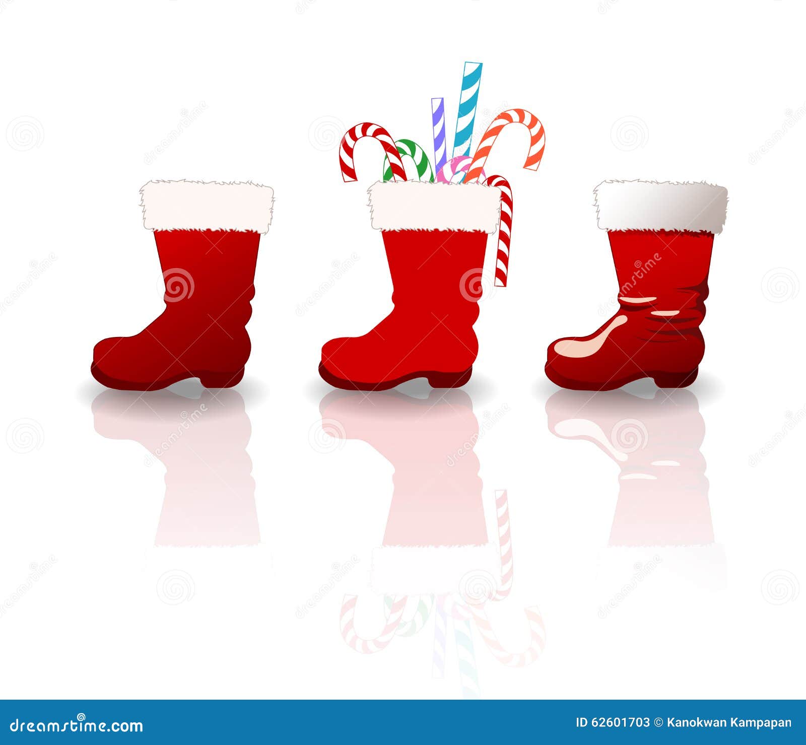 Santa clause boots set stock vector. Illustration of reflect - 62601703