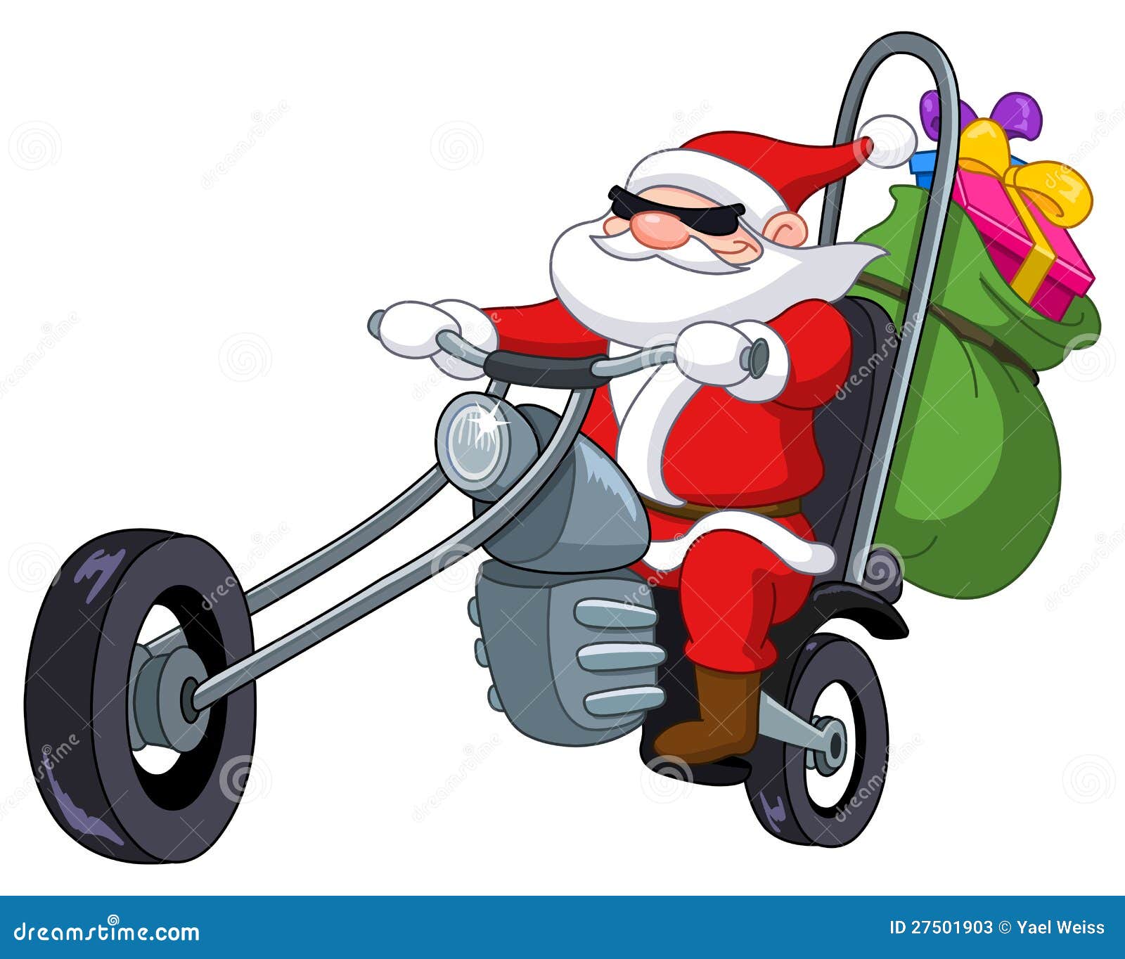 Santa con la motocicleta ilustración del vector. Ilustración de santa 27501903