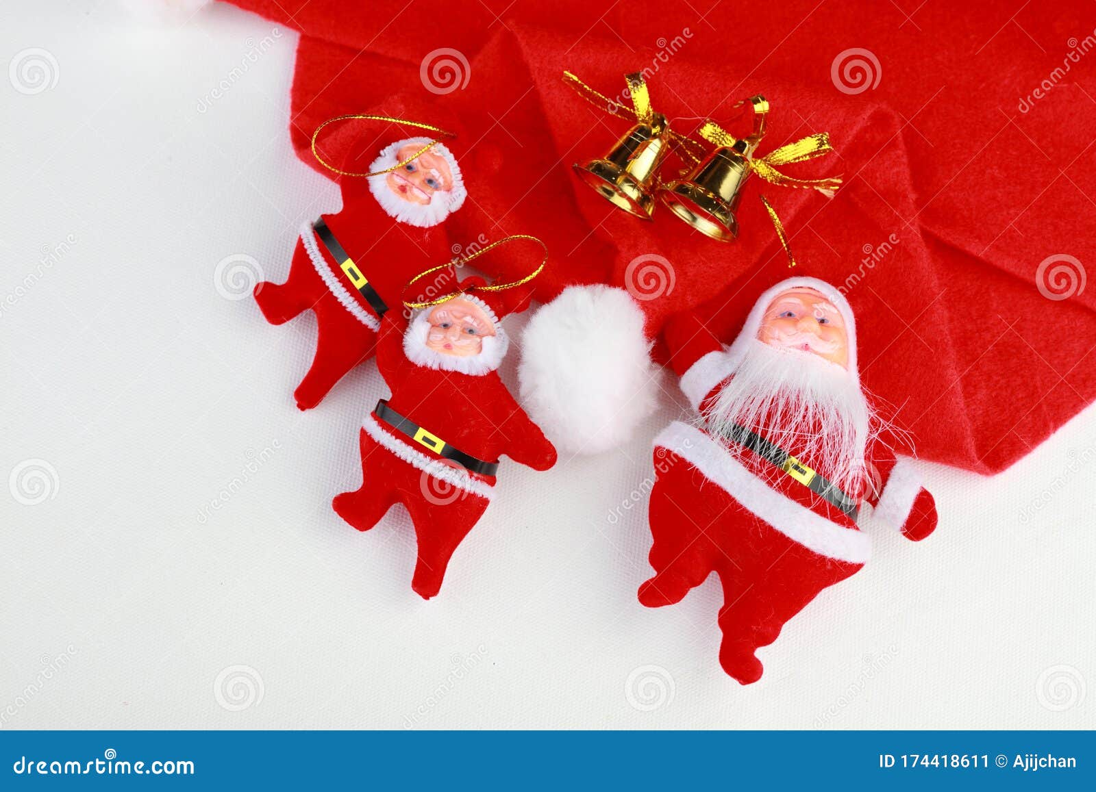 Santa Dolls on a White Background Stock Image - Image of santahats ...